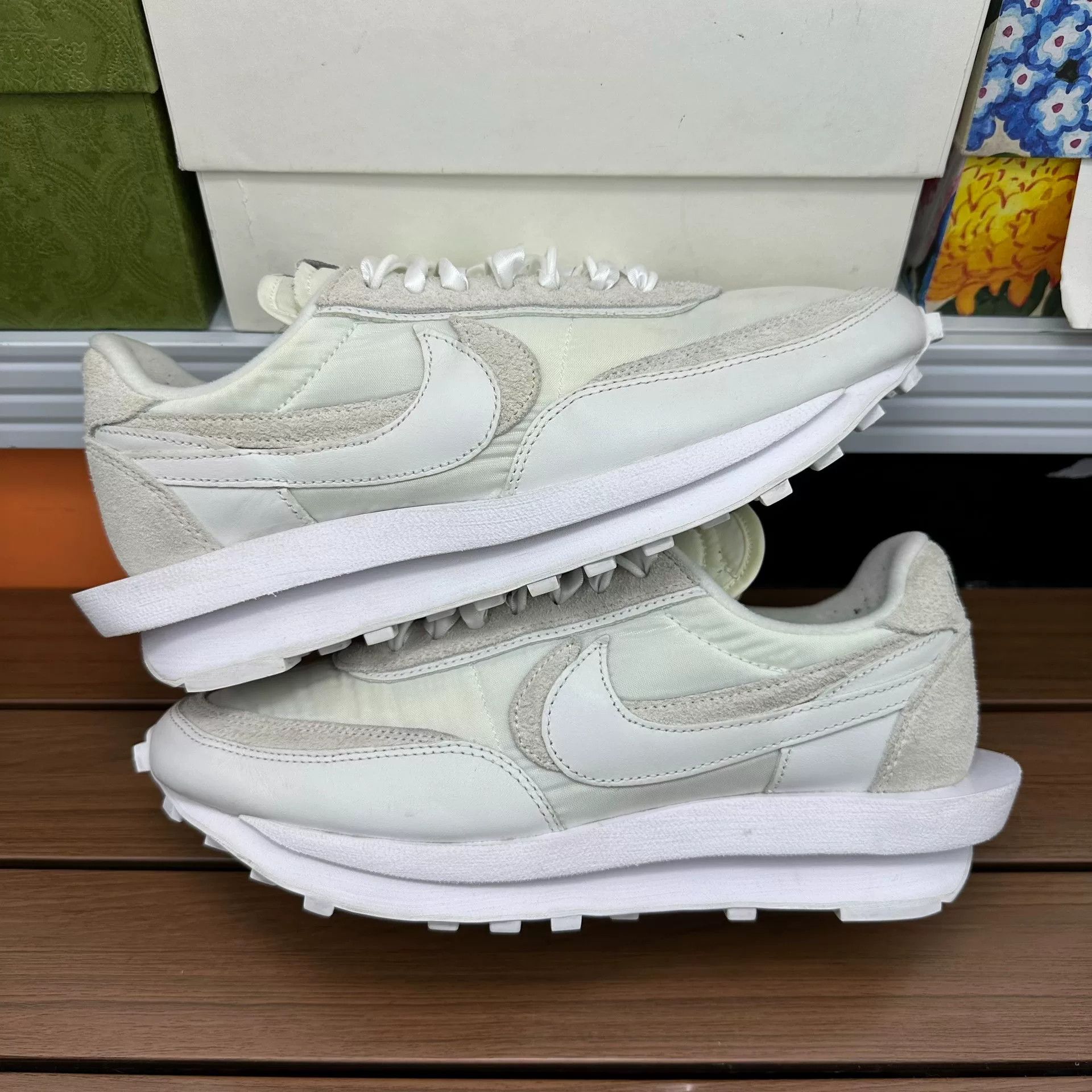 Sacai Sacai Collab White Lowtop Sneakers 9 Men Size US 9 / EU 42 - 1 Thumbnail