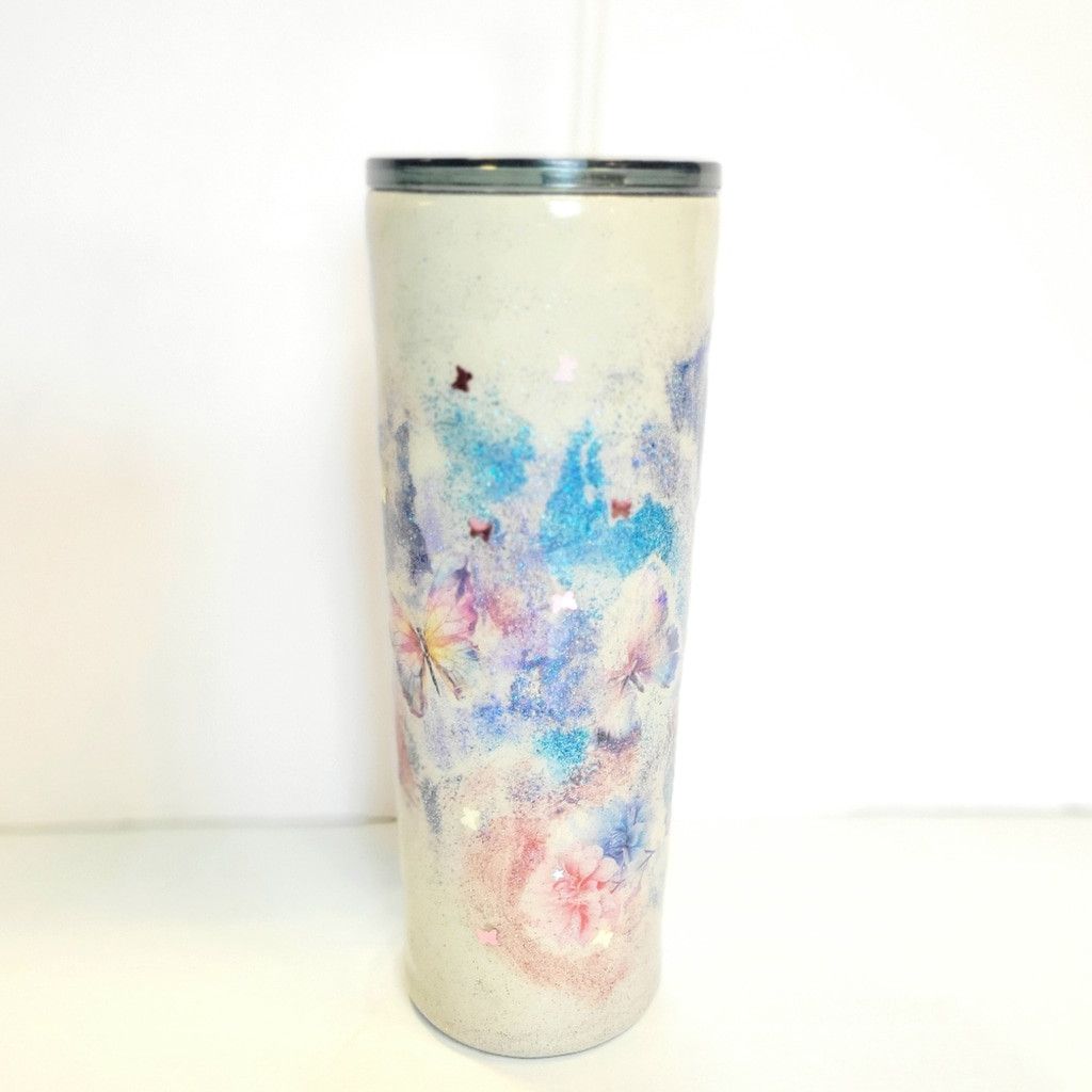 Handmade Hand Crafted Ozark Trail 30 Oz Floral Butterfly Tumbler Size ONE SIZE - 1 Thumbnail