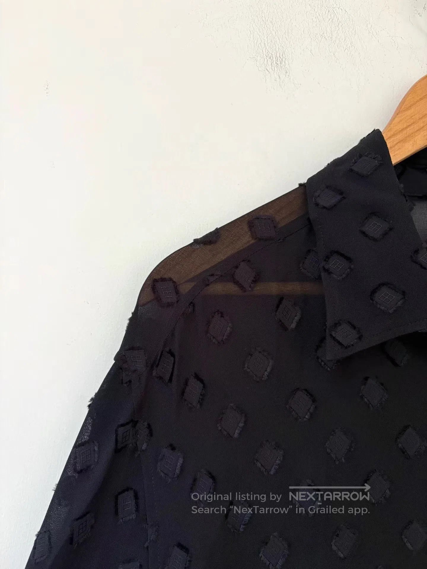 Ann Demeulemeester Black Diamond Pattern Long Sleeve Button. Size US M / EU 48-50 / 2 - 7 Thumbnail