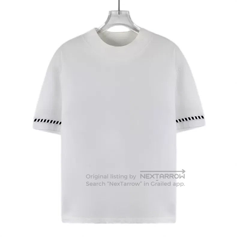 Hermes Hermes White Lock Stitch Printed Cotton Crew Neck Short Sl Size S / US 4 / IT 40 - 1 Thumbnail