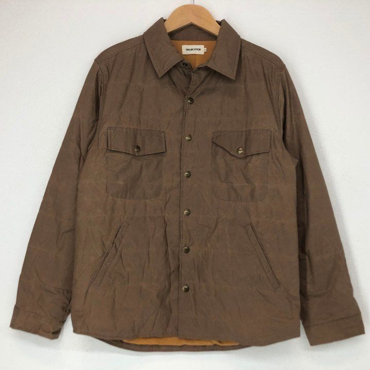 Taylor Stitch The Garrison Shirt Jacket in British Khaki Dry Wax Size US S / EU 44-46 / 1 - 1 Thumbnail