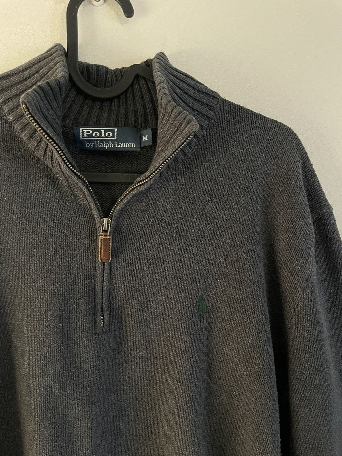 Ralph Lauren Vintage Polo Ralph Lauren 1/4 Zip Sweater Mens Black Size US M / EU 48-50 / 2 - 2 Thumbnail