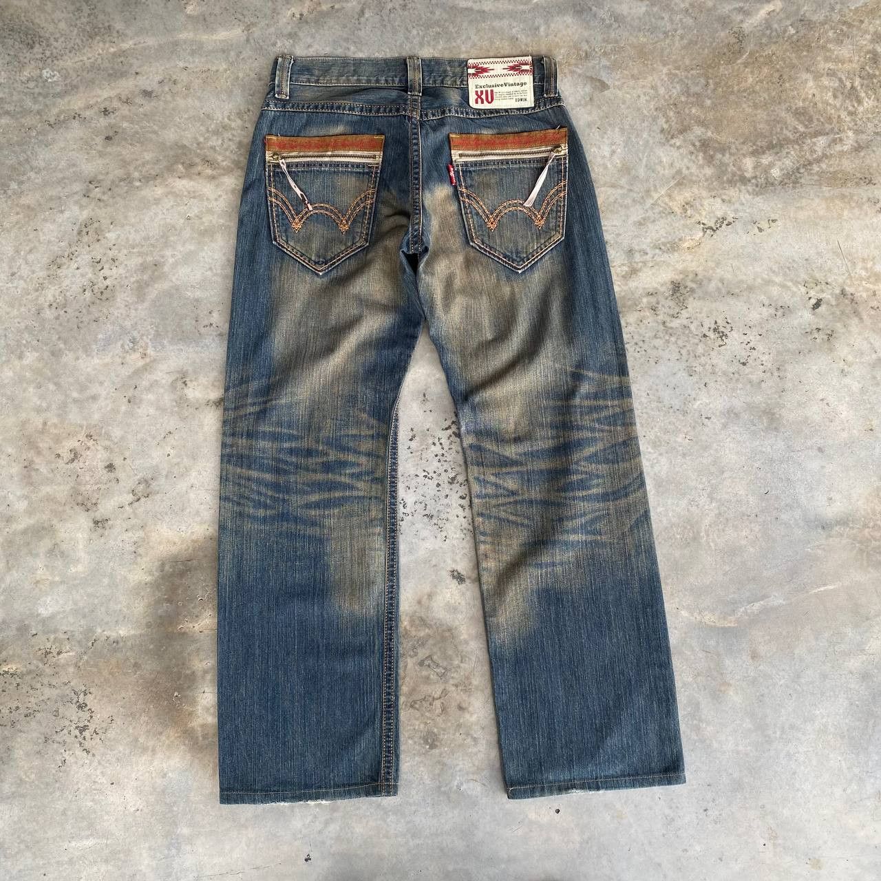 Edwin × Vintage RARE EDWIN JAPAN EXCLUSIVE VINTAGE RUSTY MUDWASH BJ07-19 Size US 32 / EU 48 - 12 Thumbnail