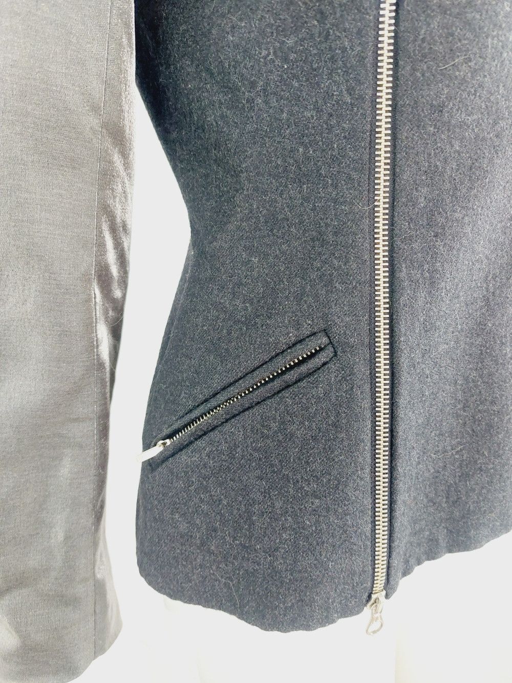 plein sud Plein Sud Faycal Amor Bust Silver Zip Zipper Wool Jacket Size M / US 6-8 / IT 42-44 - 7 Thumbnail