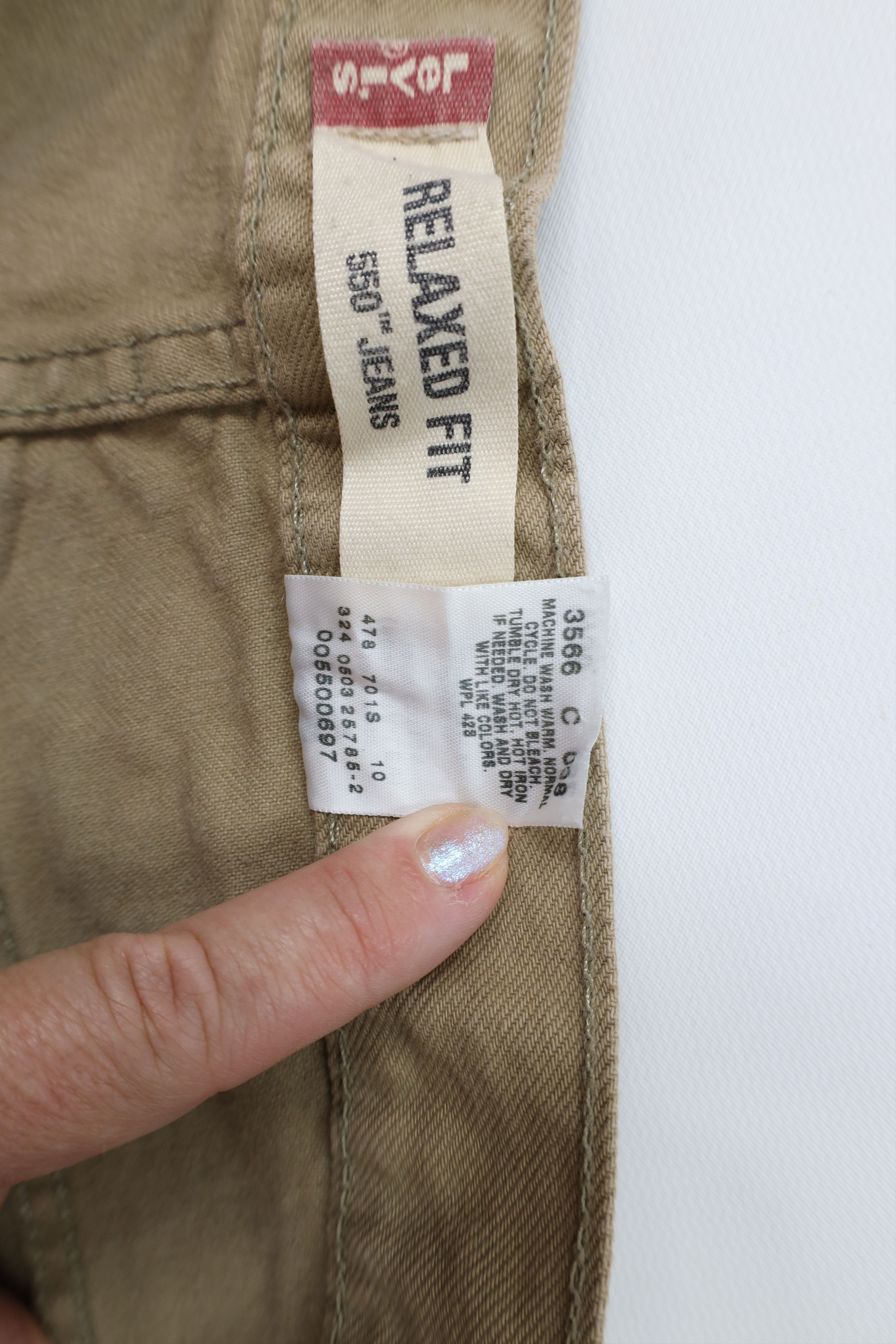 Levi's Vintage Y2K 2003 Levis 550 Fit Denim Jeans Beige Khaki Size US 36 / EU 52 - 8 Thumbnail