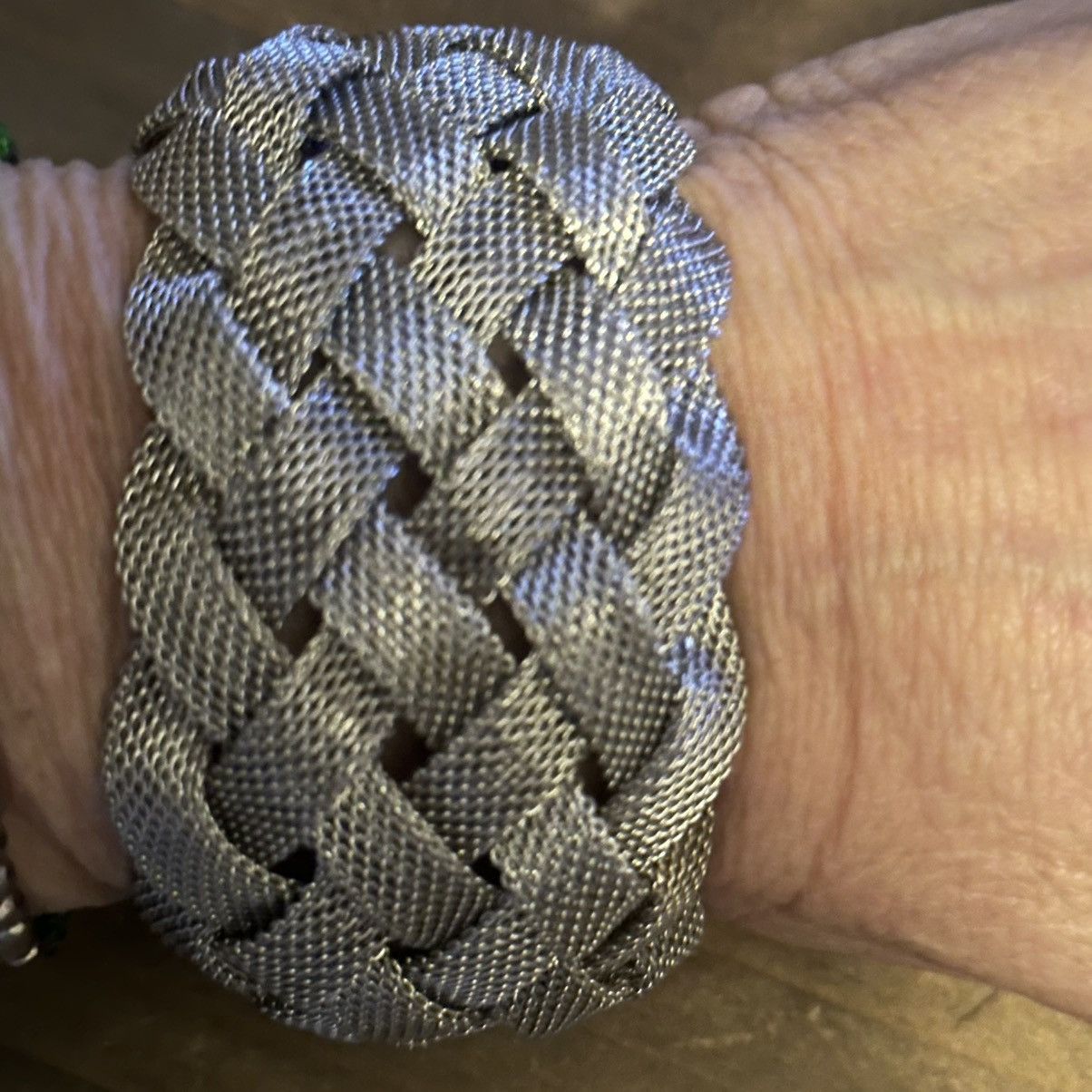 Other Silver tone wide woven mesh braid bracelet Size ONE SIZE - 4 Thumbnail