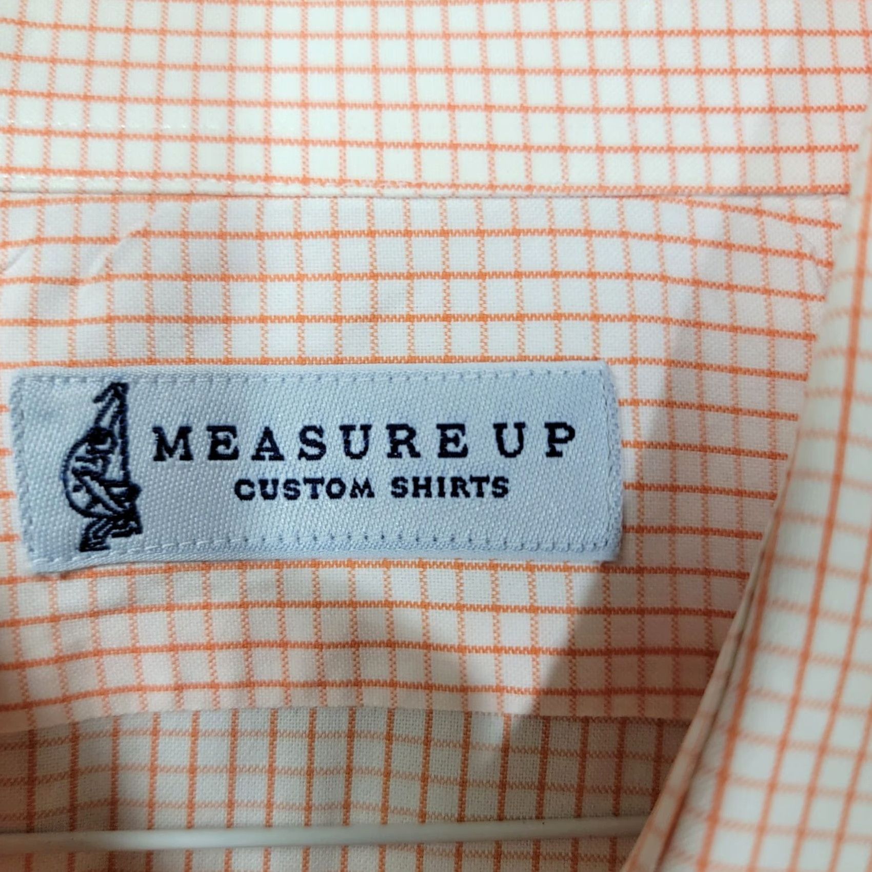 Vintage Measure Up 3XL Button-Down Shirt Adult Short Sleeve Check Orange Cotton Casual - Mens Size US XXL / EU 58 / 5 - 2 Thumbnail