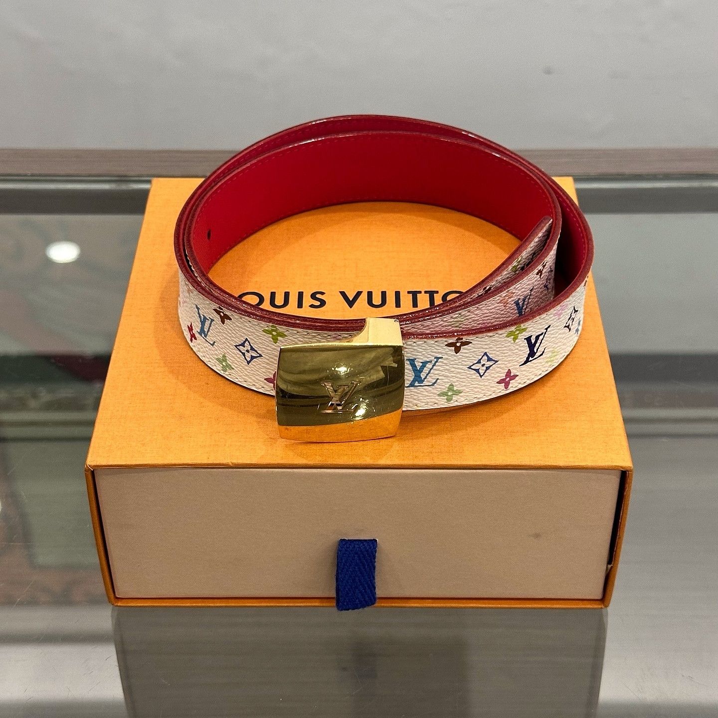 Louis Vuitton Multicolor Monogram Belt with Gold Buckle Louis Vuitton Multicolor Leather Belt with Gold Buckle main image 2