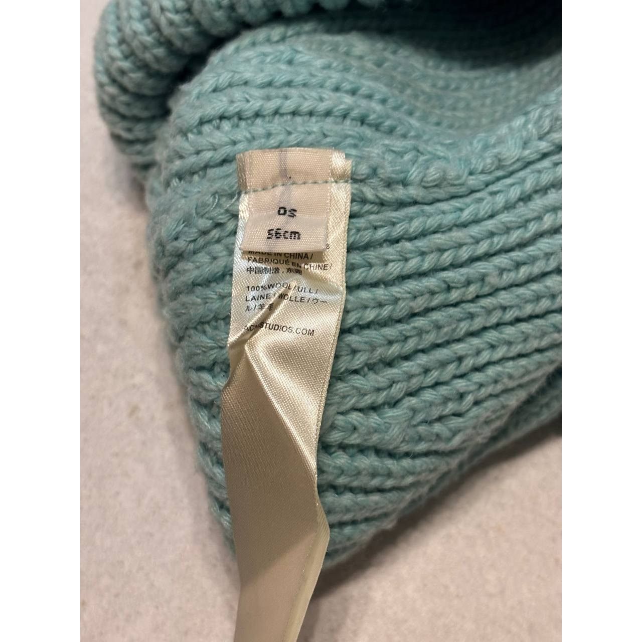Acne Studios Acne Studios Pansy Wool Face Logo Beanie Hat PAW16 Turquoise Size ONE SIZE - 6 Thumbnail