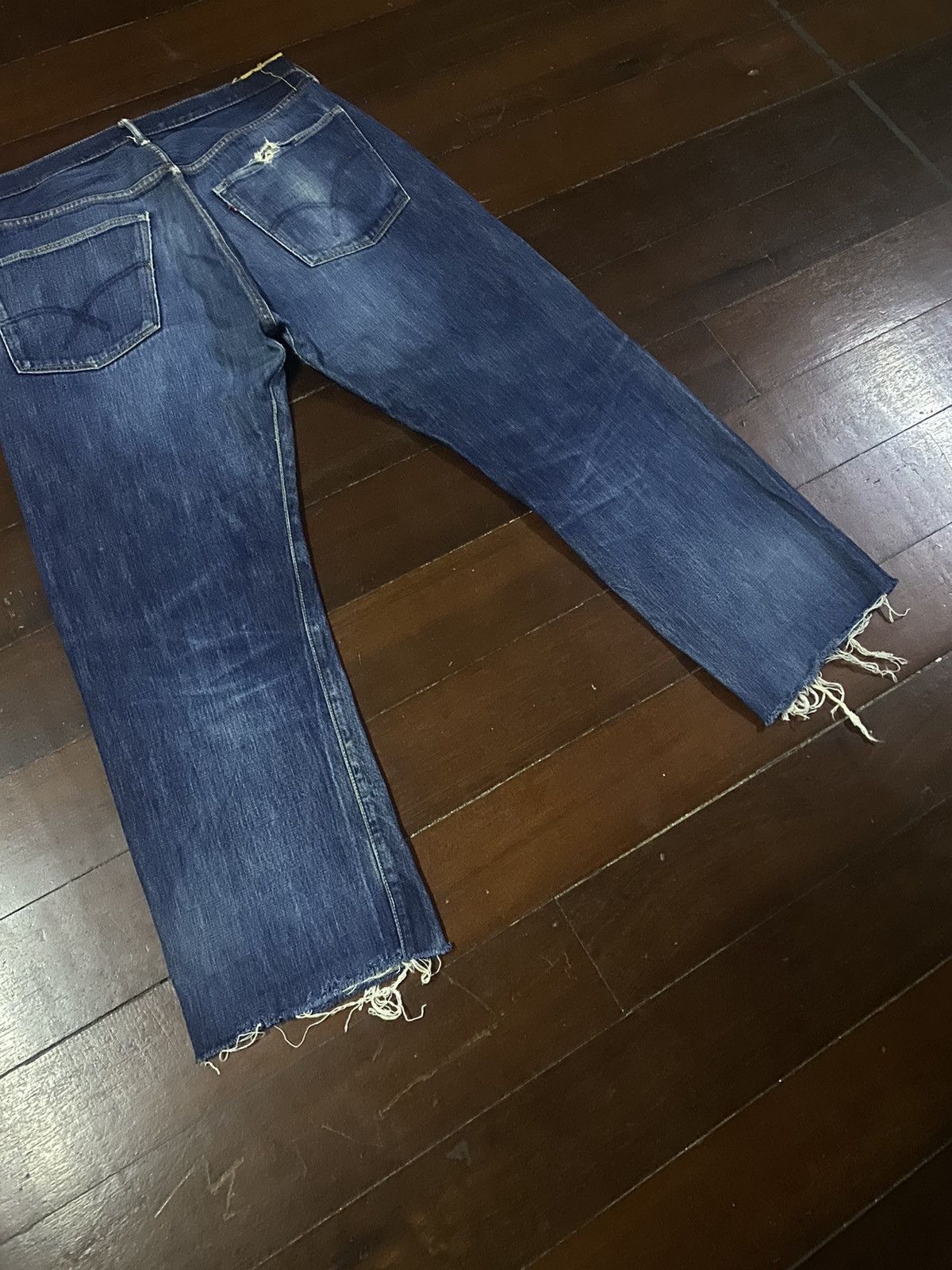 Orslow FIRE🔥 Vintage fullcount distressed wide leg selvedge denim Size US 36 / EU 52 - 17 Thumbnail