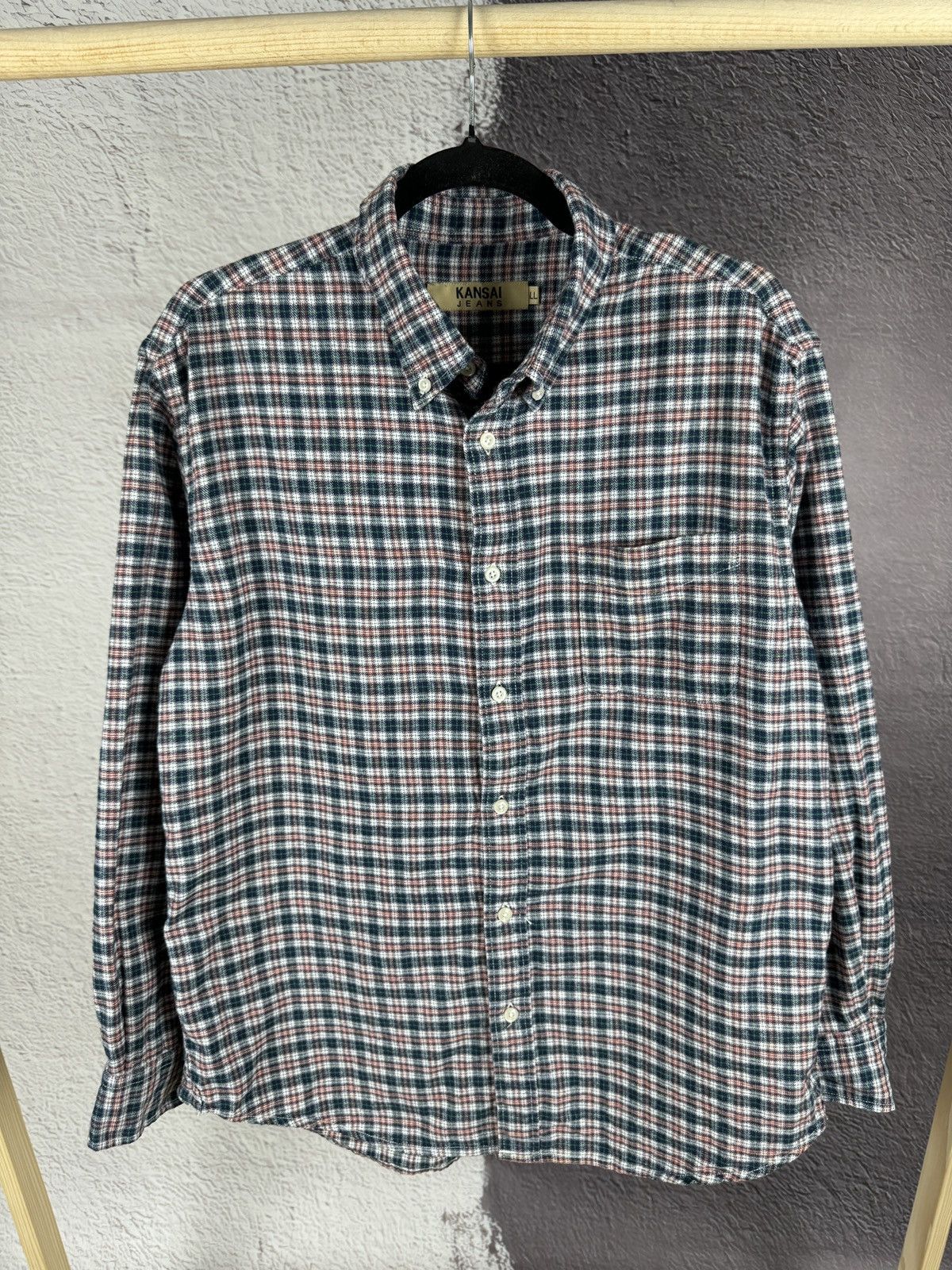 Japanese Brand × Kansai Yamamoto × Vintage Kansai Jeans vintage flannel long sleeve shirt checkered Size US L / EU 52-54 / 3 - 2 Thumbnail