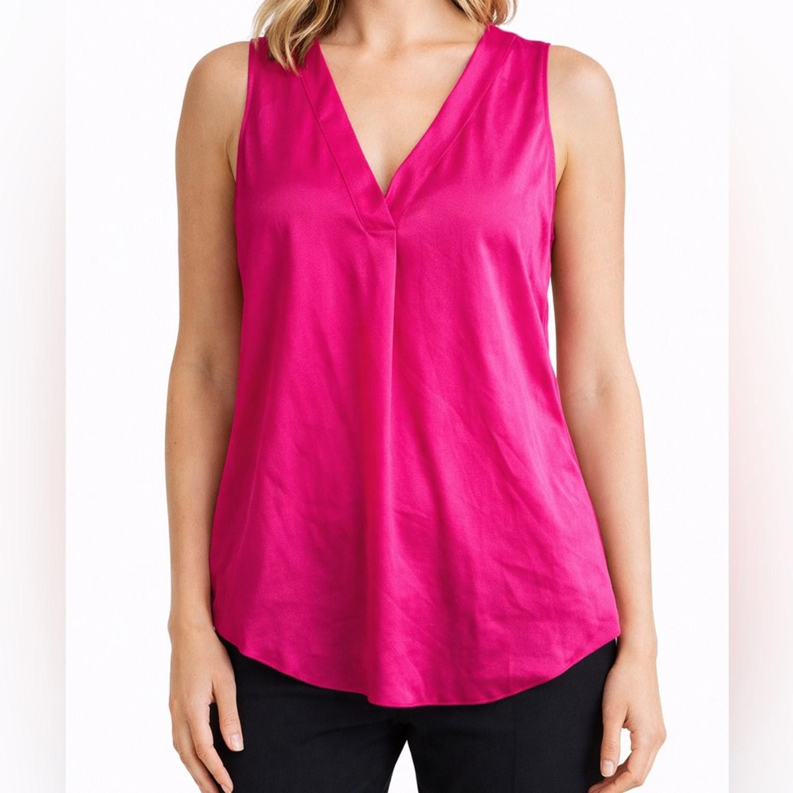 Vince Camuto Vince Camuto Small Barbie Vivid Pink Sleeveless Blouse NWOT Size S / US 4 / IT 40 - 1 Thumbnail