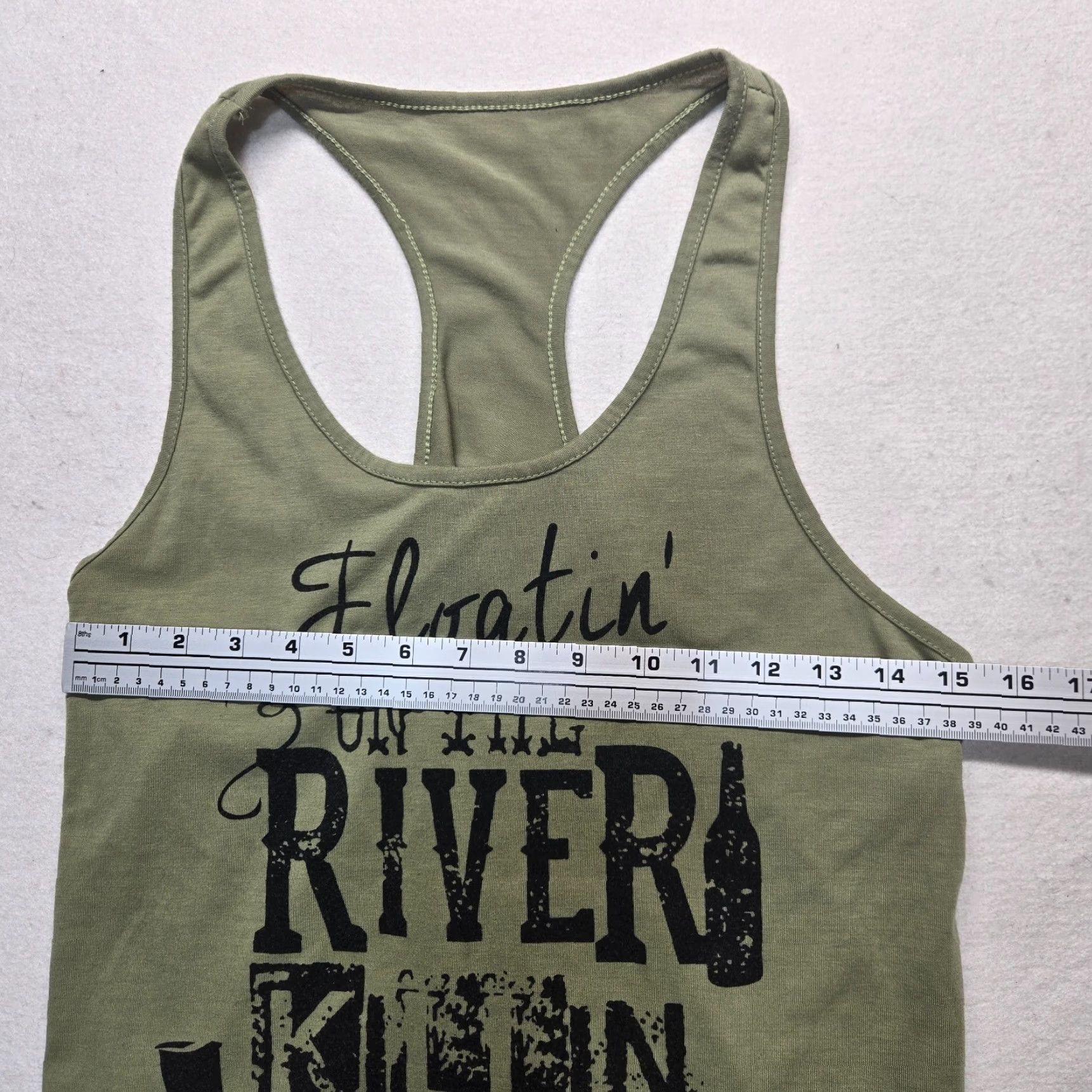 Vintage Floatin On The River Killin My Liver Tank Women Small Green Shirt Size S / US 4 / IT 40 - 4 Thumbnail