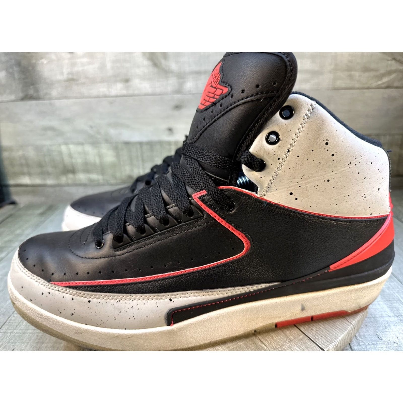 Jordan Brand Air Jordan 2 Retro Infrared 23 Sneaker Men 11.5 Black 2014 Size US 12 / EU 45 - 4 Thumbnail