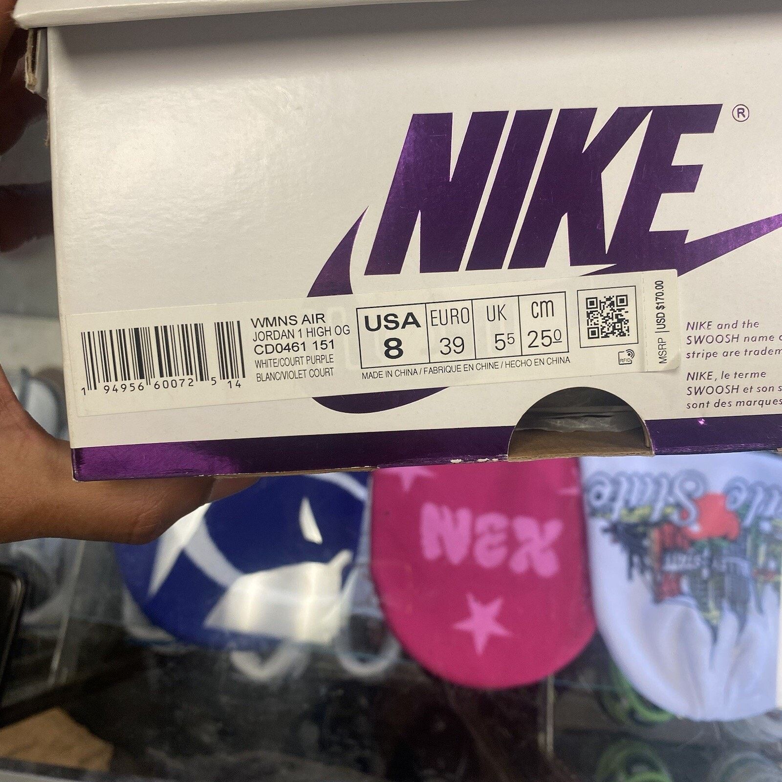 Jordan Brand Size 8 - Womans Air Jordan 1 OG High Court Purple CD0461-151 Size US 8 / IT 38 - 7 Thumbnail