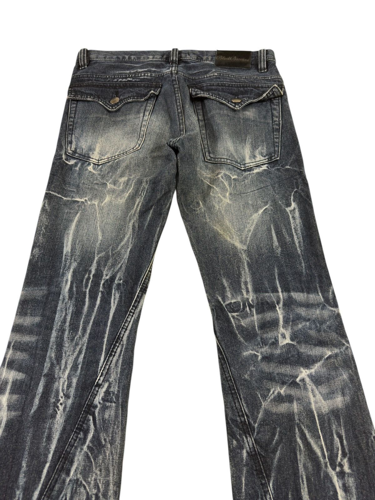 Japanese Brand Black Baccara tornado mart style spiral flare jeans Size US 34 / EU 50 - 5 Thumbnail