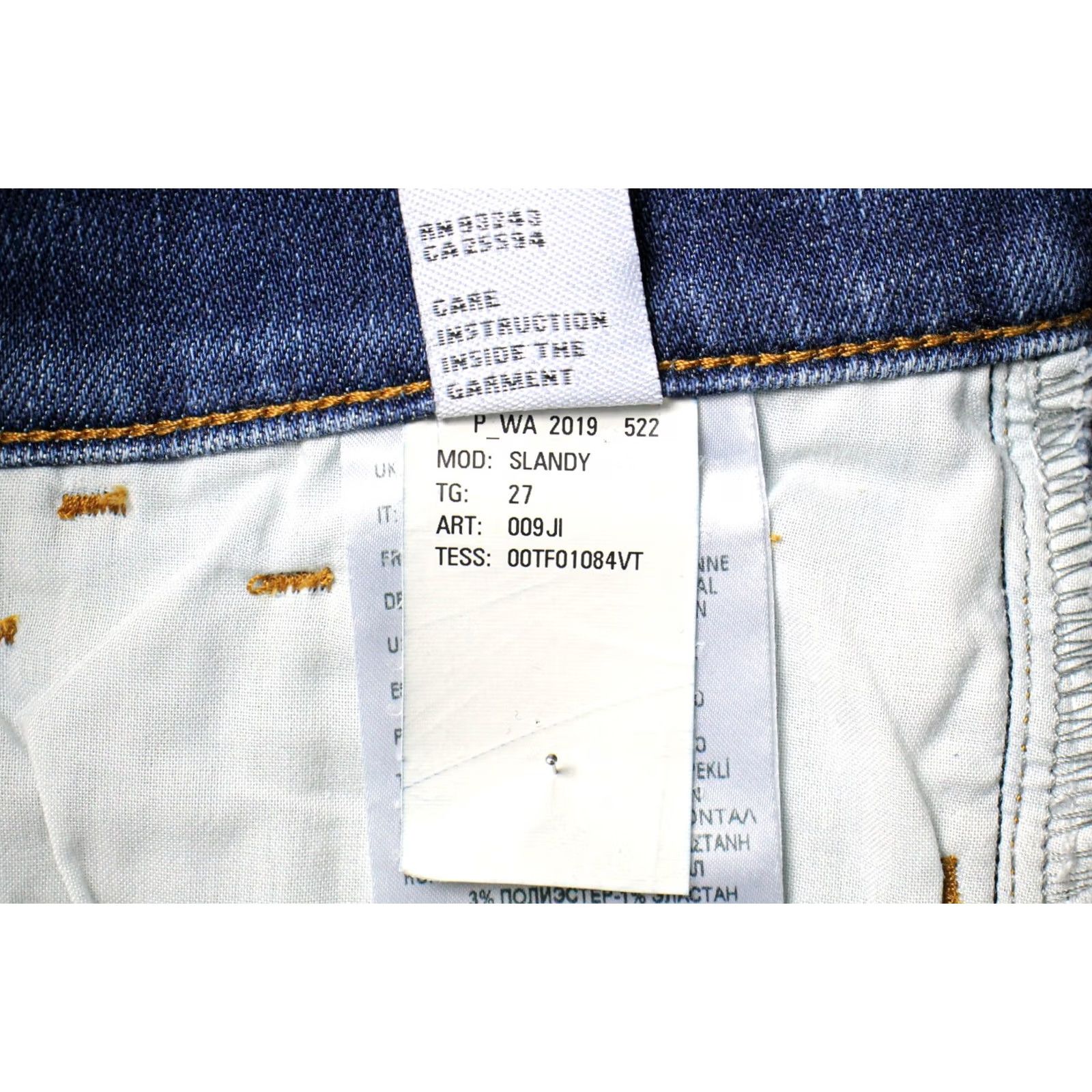 Diesel Diesel Jeans Womens W27 Blue Slandy 009JI Women Stretch Skinny Fit Faded Zip Fly Size 27" / US 4 / IT 40 - 7 Thumbnail