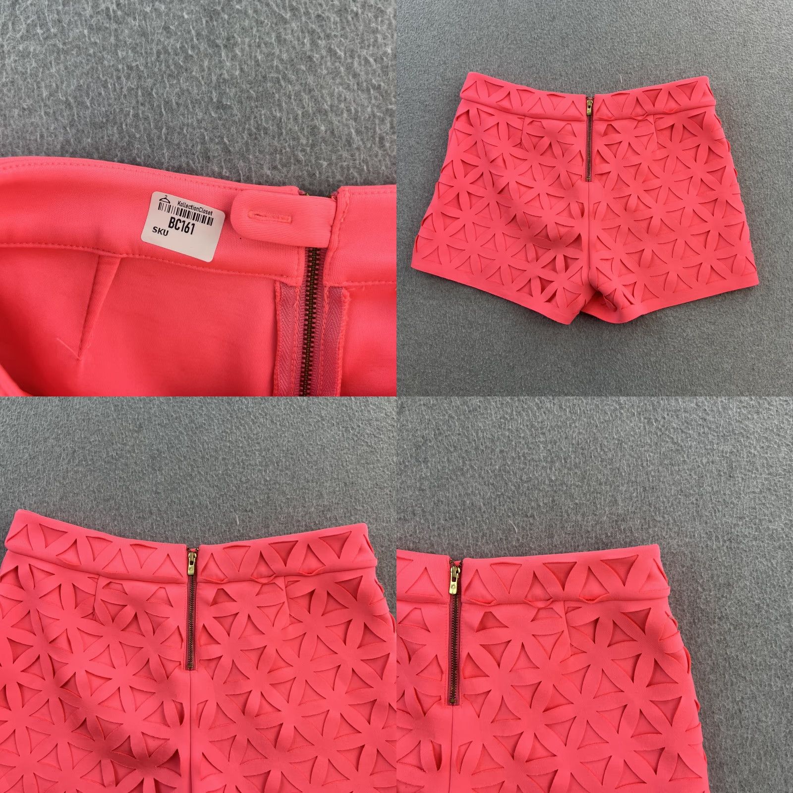 Lilly Pulitzer VINTAGE? Not Vintage. Lilly Pulitzer Shorts Womens 00 Pink Laser Cut Geometric Scallop Hem Dressy Summer Size 24" / US 00 / IT 34 - 8 Thumbnail