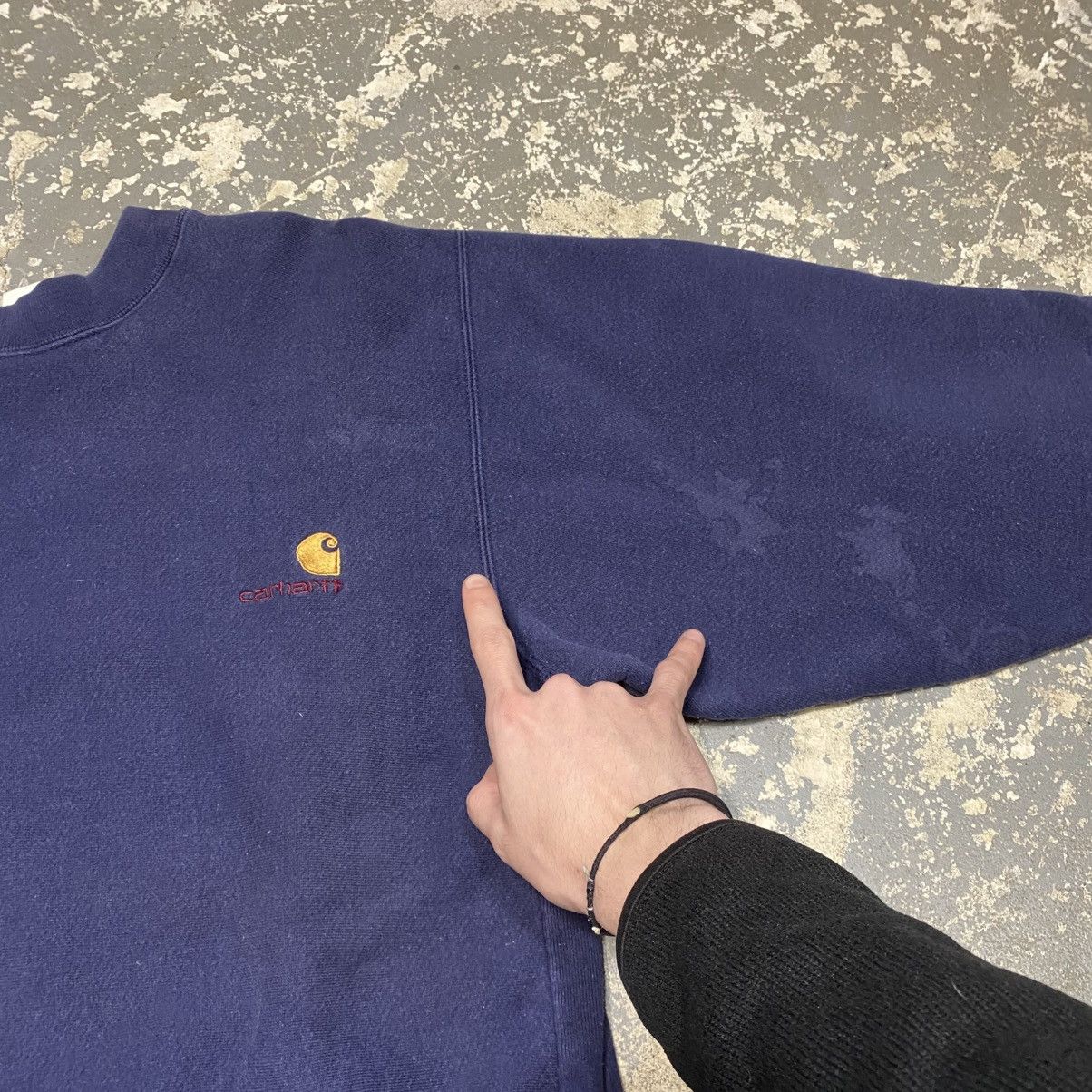 Carhartt × Vintage Vintage Carhartt Reverse Weave Navy Crewneck Sweatshirt Size US L / EU 52-54 / 3 - 4 Thumbnail