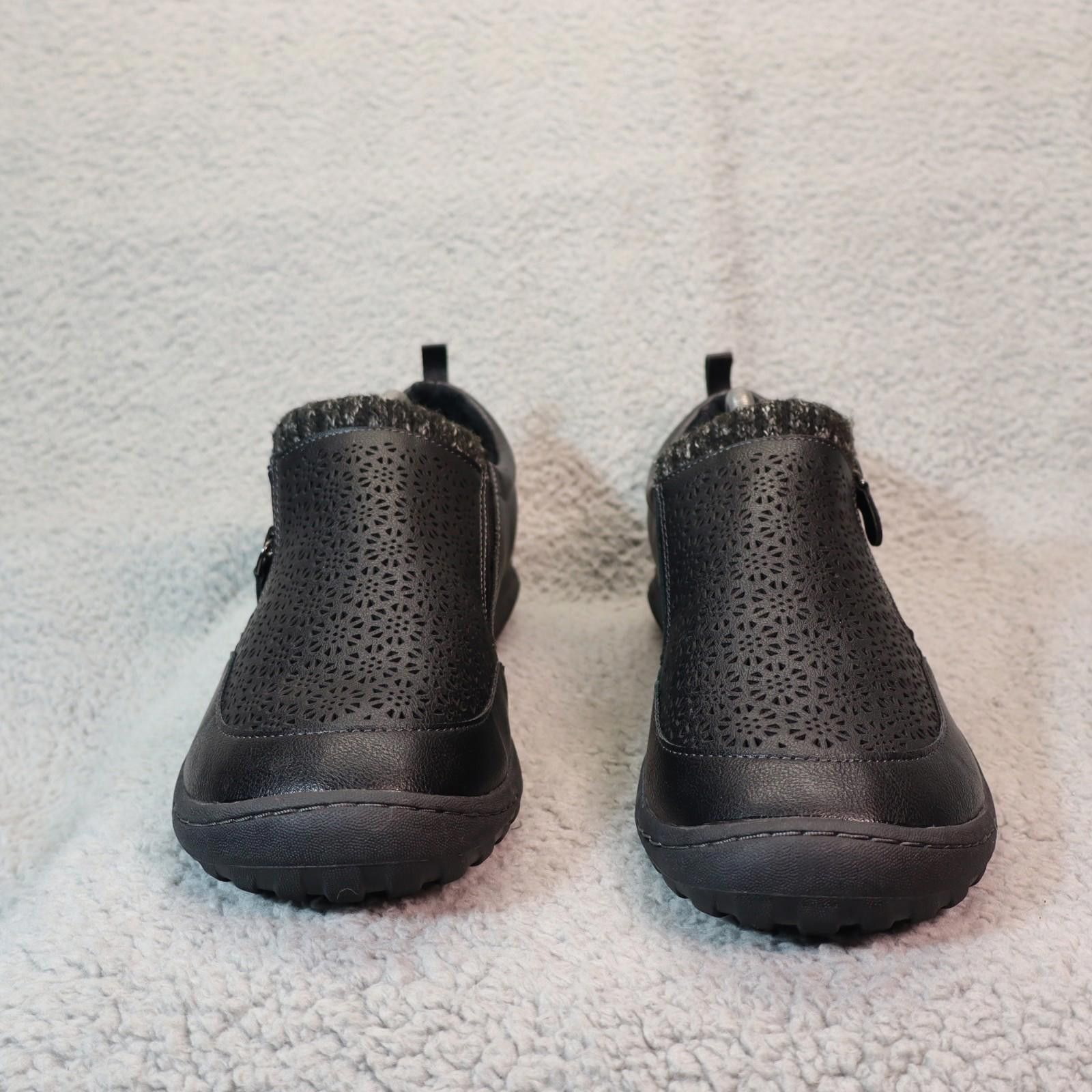 Designer JBU Cranberry Black Womens Slip On Shoes 12W Memory Foam Zip Size US 12 / IT 42 - 2 Thumbnail