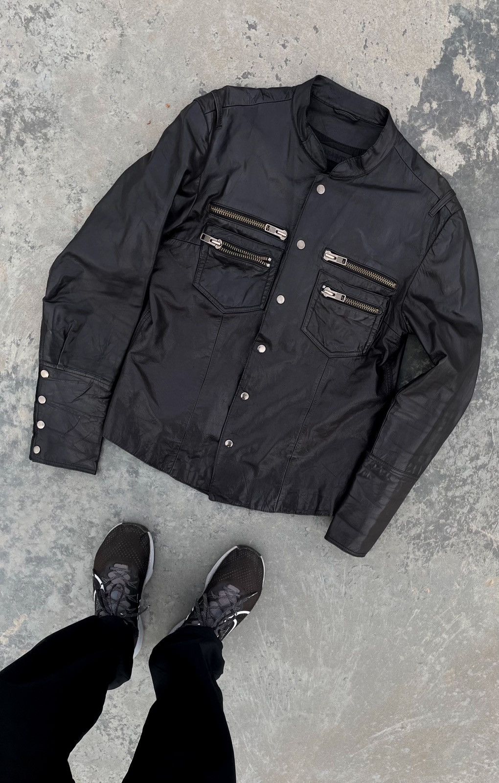 Allsaints All Saints Ramones Leather RARE Avant Garde Y2K Jacket Size US L / EU 52-54 / 3 - 2 Thumbnail