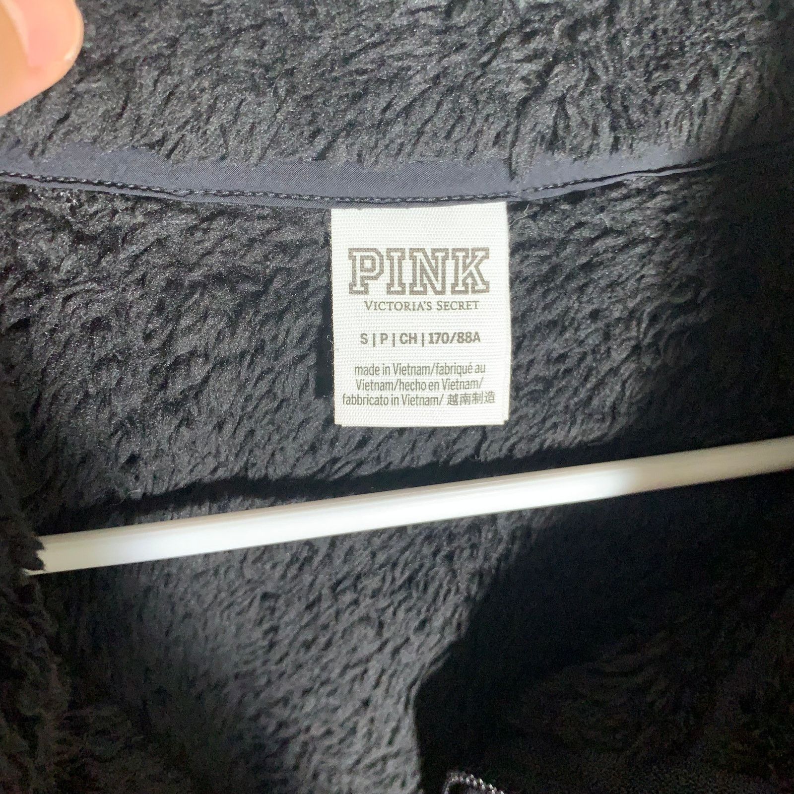 Pink PINK Women's Black Fuzzy Fleece 1/2 Zip Sweatshirt SIze S Size S / US 4 / IT 40 - 3 Thumbnail