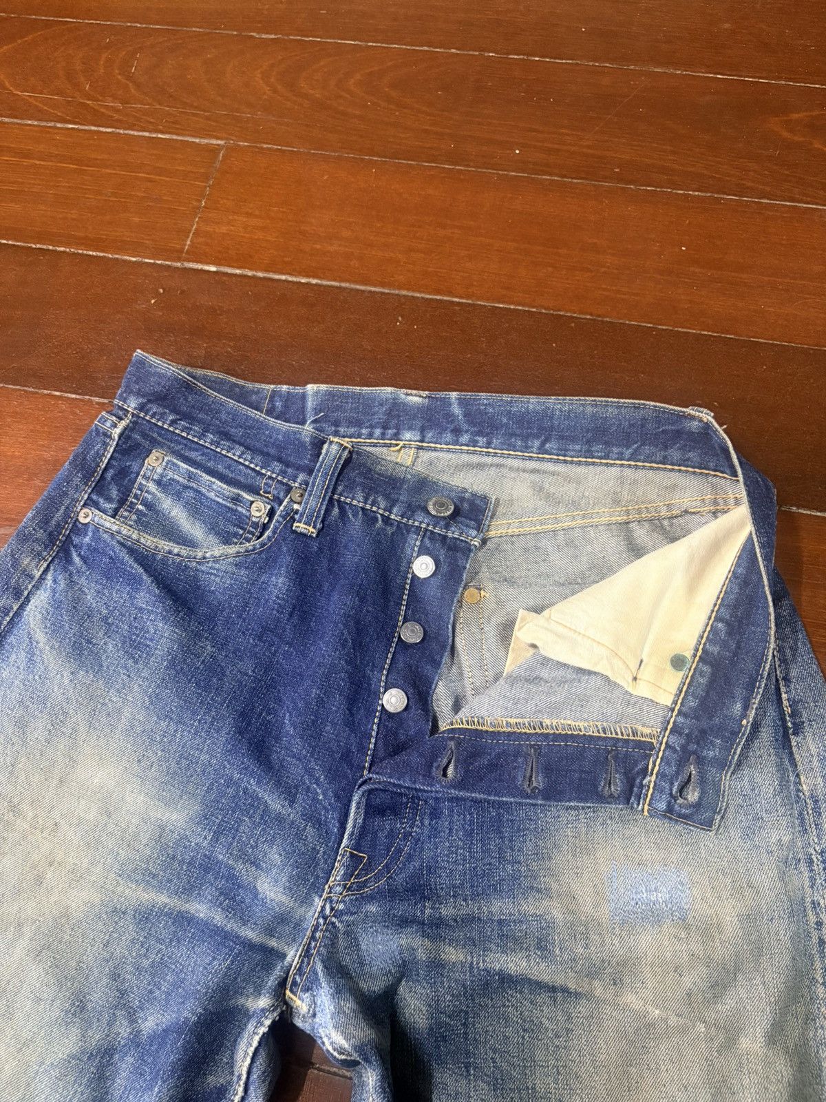 Warehouse & Co. vintage Warehouse 1001 indigo distressed rework selvedge Size US 34 / EU 50 - 9 Thumbnail