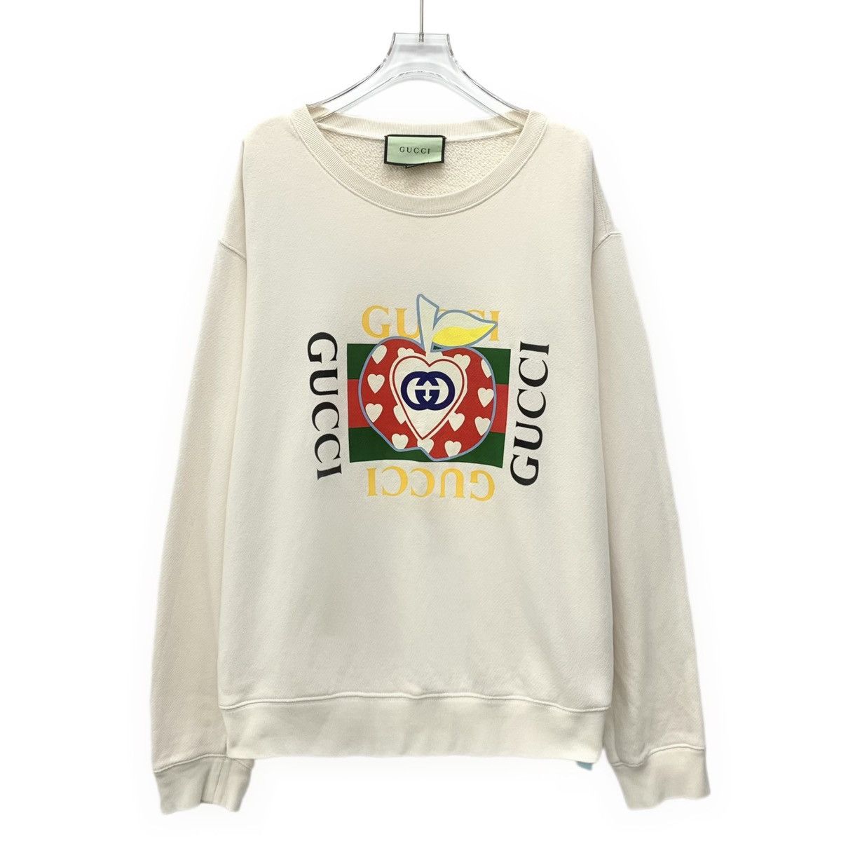 Gucci Gucci Apricot Apple Monogram Print Cotton Sweatshirt Size L / US 10 / IT 46 - 1 Thumbnail