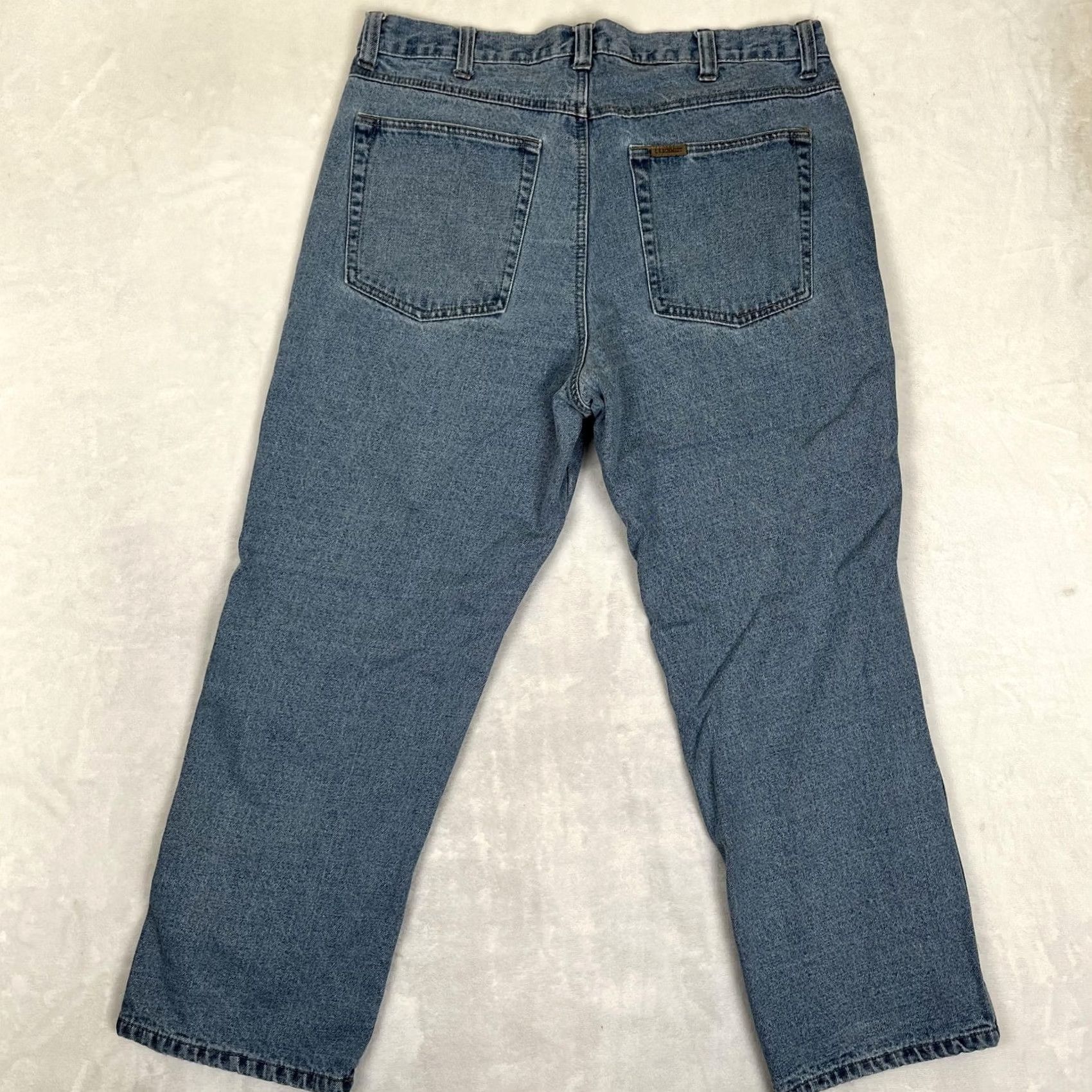 Denime C.E. Schmidt Jeans Mens 38x30 Blue Relaxed Straight Flannel Lined Work Denim Jeans Size US 38 / EU 54 - 7 Thumbnail