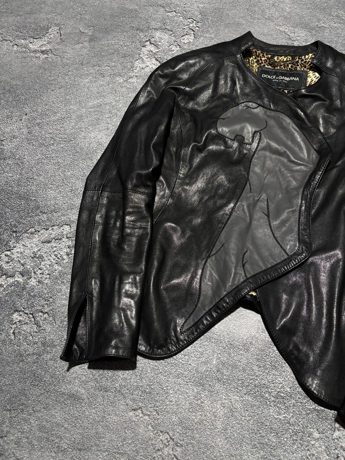 Dolce & Gabbana Archive Dolce&Gabbana Avant Garde Asimetric Leather Jacket Size XS / US 0-2 / IT 36-38 - 3 Thumbnail