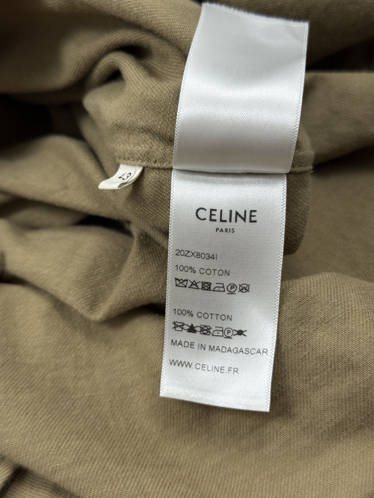 Celine SS 20 Celine X Hedi Slimane Military Shirt in Cotton Twill Size US M / EU 48-50 / 2 - 11 Thumbnail