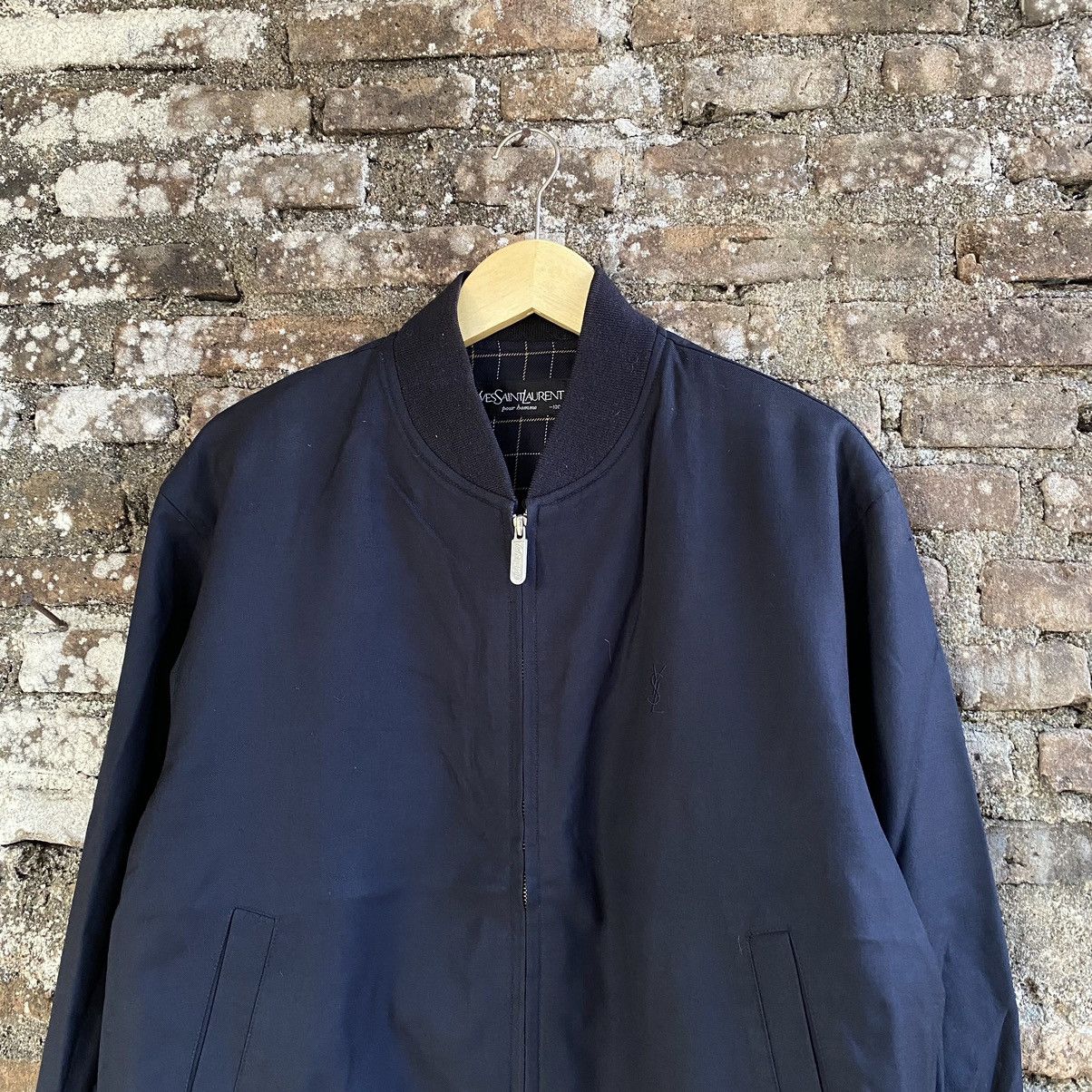 Yves Saint Laurent ysl bomber jacket logo embroidery 90s