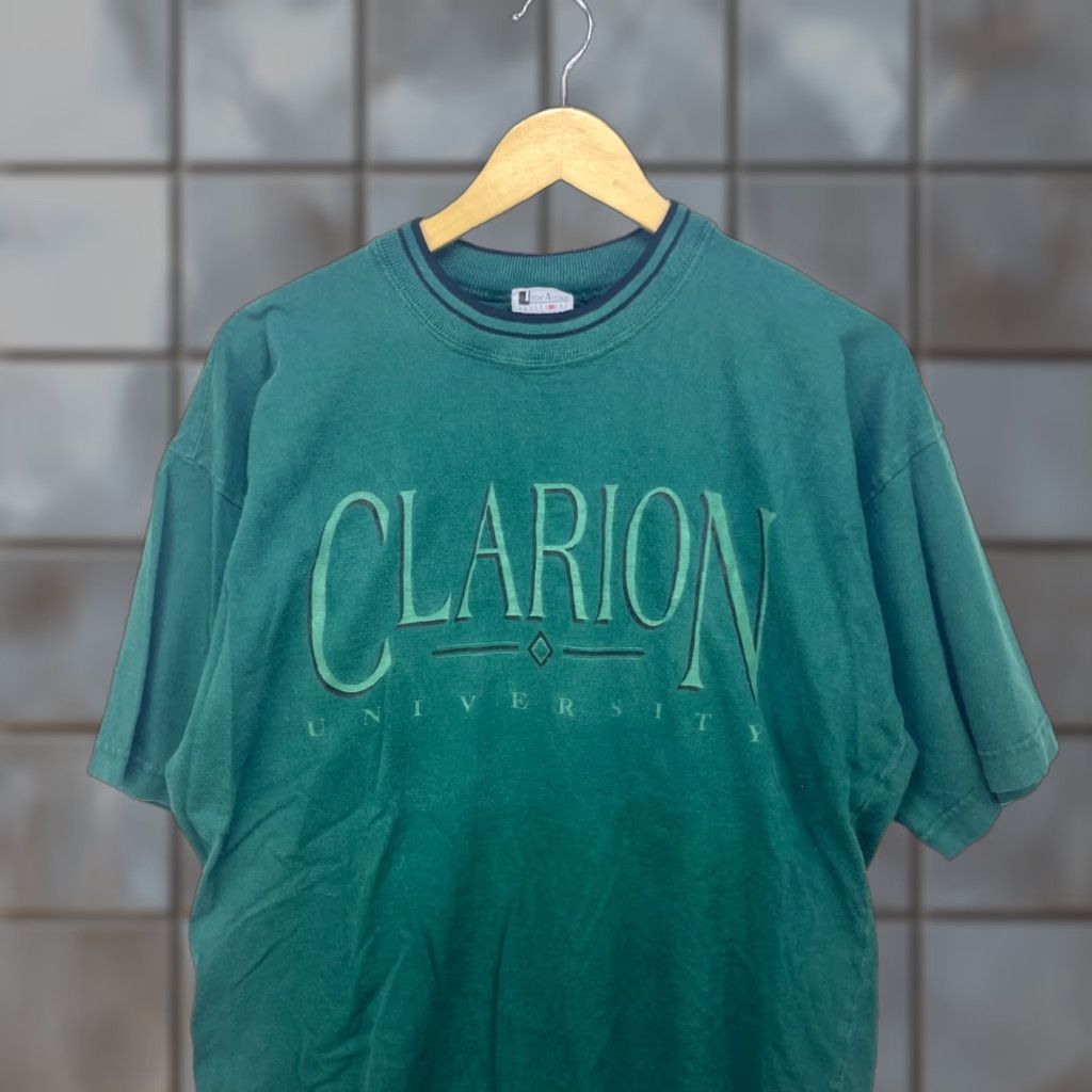Vintage VINTAGE 90s Clarion University T Shirt Media Made in USA M Green Mens Shirt 90s Decade - clarion university/90s theme - Vintage Size US M / EU 48-50 / 2 - 1 Thumbnail