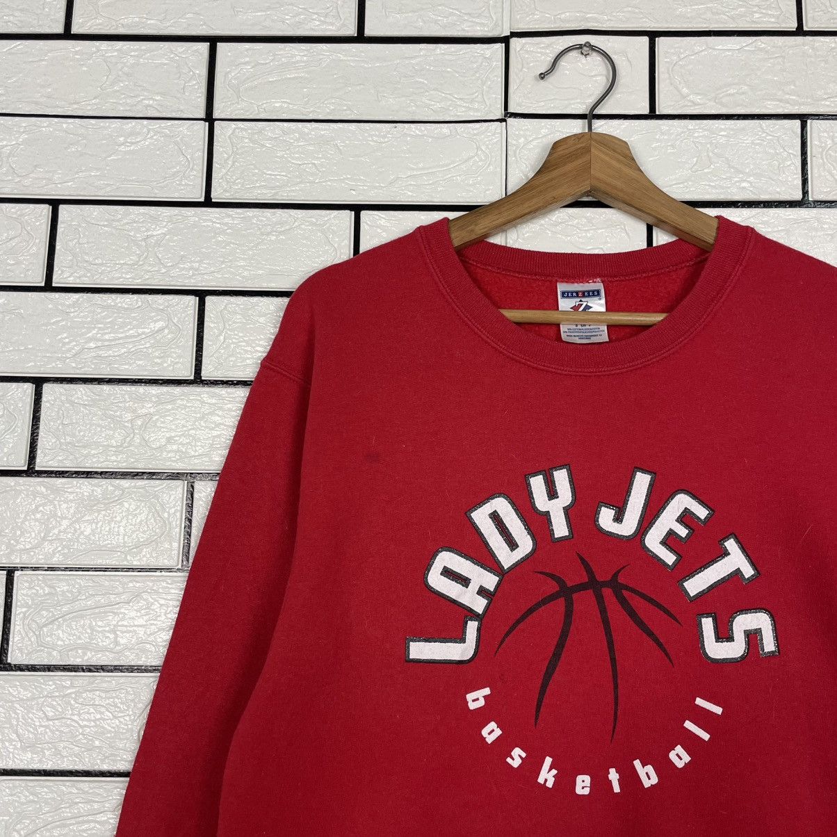 Jerzees Vintage Lady Jets Crewneck Red Sweatshirt Size US S / EU 44-46 / 1 - 6 Thumbnail