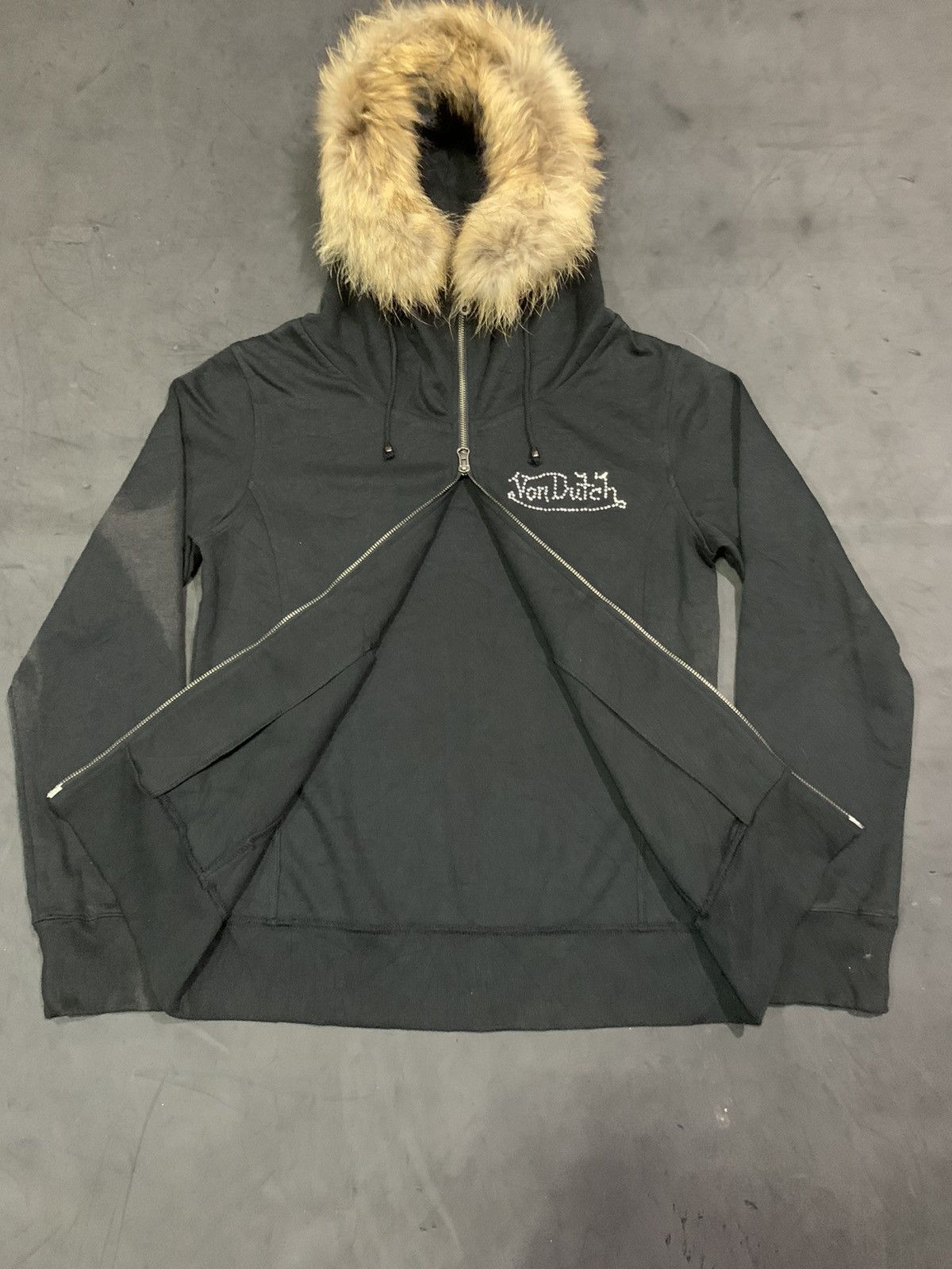 Vintage 🖤BLACKFRIDAY🖤Von dutch fur hoodie ifisxwasnine lgb