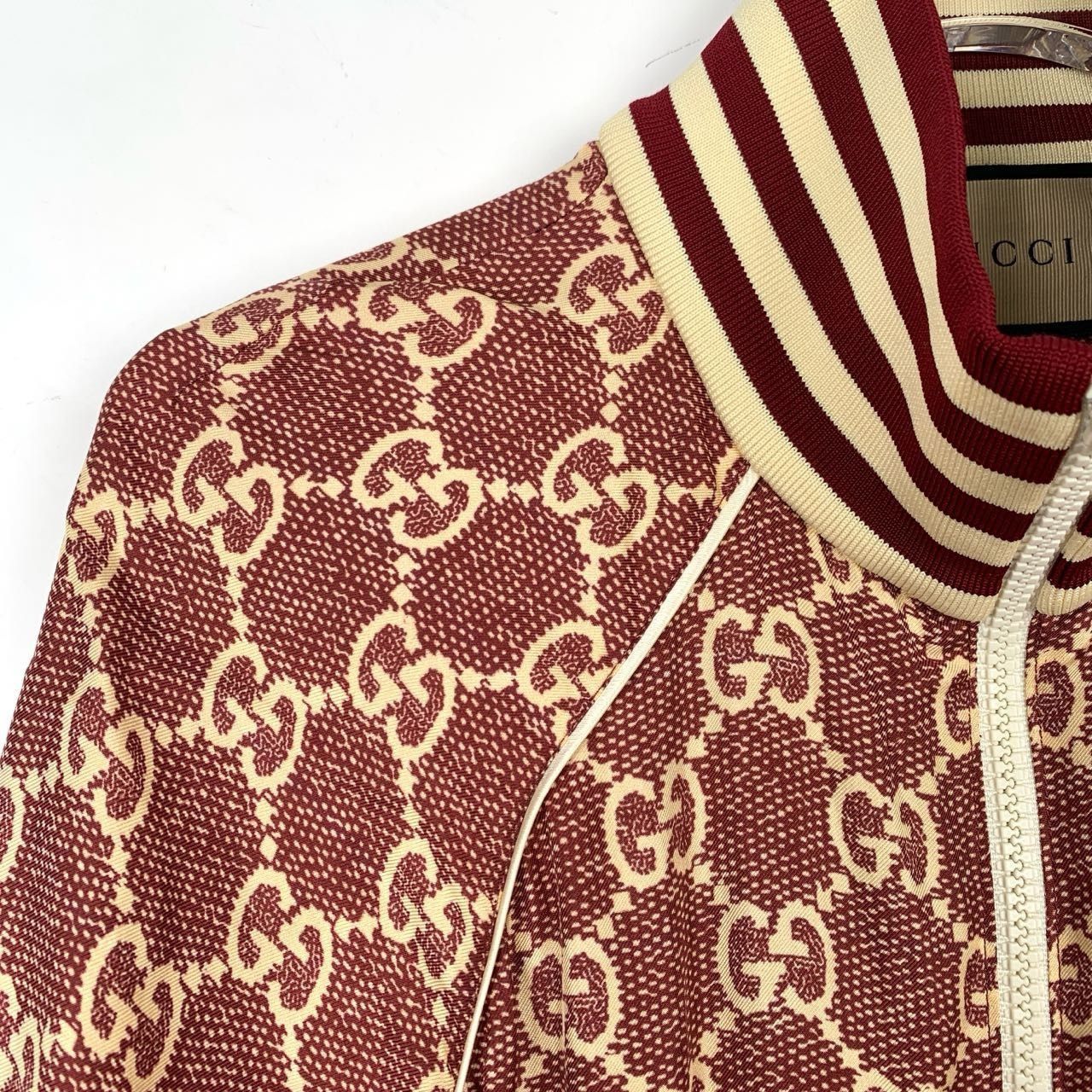 Gucci Gucci Logo Monogram Red Silk Zip-Up Jacket Size S / US 4 / IT 40 - 5 Thumbnail