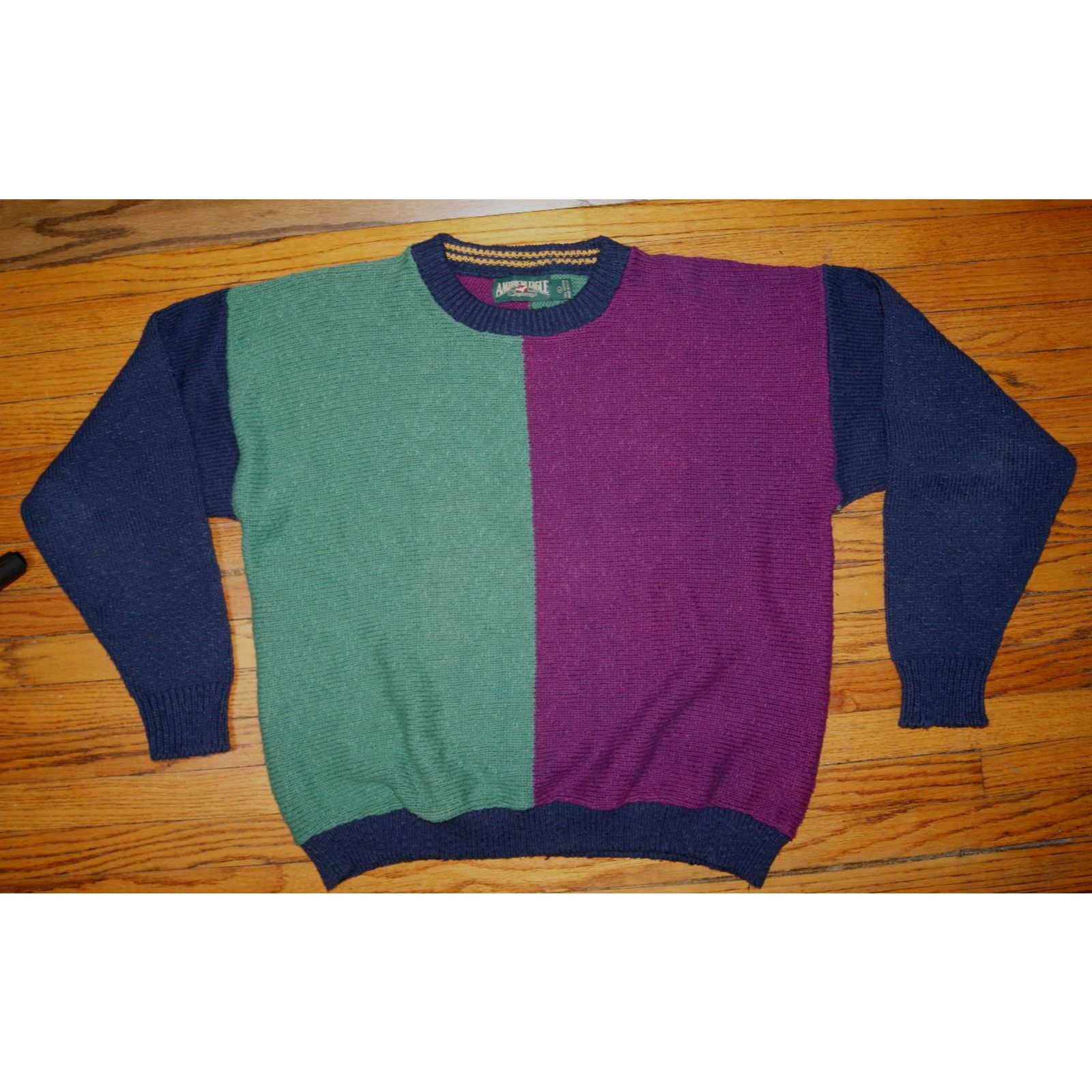 American Eagle Outfitters VTG 90 American Eagle Colorblock Mens L Sweater USA Oversize Size US L / EU 52-54 / 3 - 1 Thumbnail