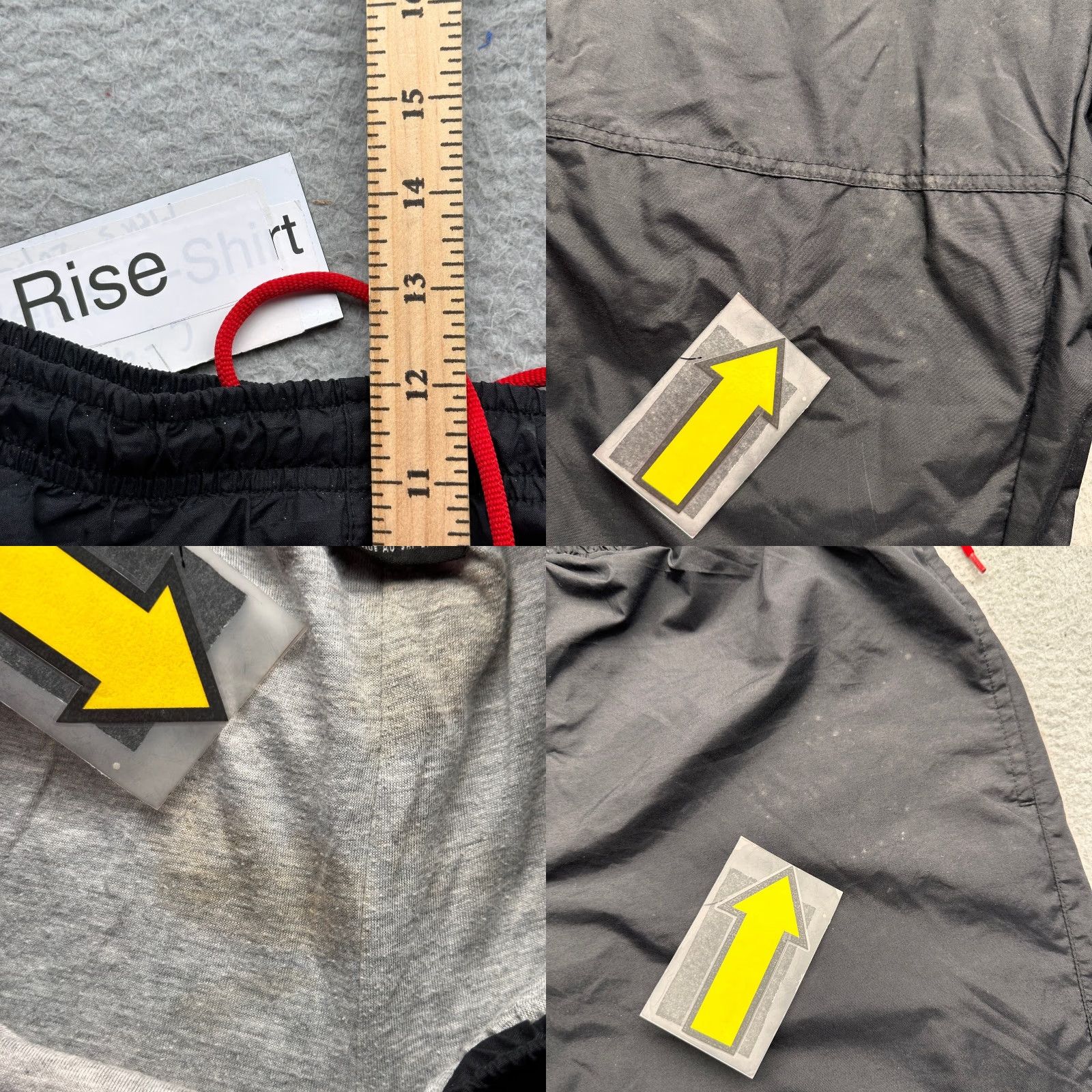 Nike VINTAGE Nike Windbreaker Pants Mens M Black Red Zip Pockets Lined Cotton Nylon Polyester 90s Y2K Baggy Wide-Leg Embroidered Logo Zip Pockets Size US 31 - 8 Thumbnail