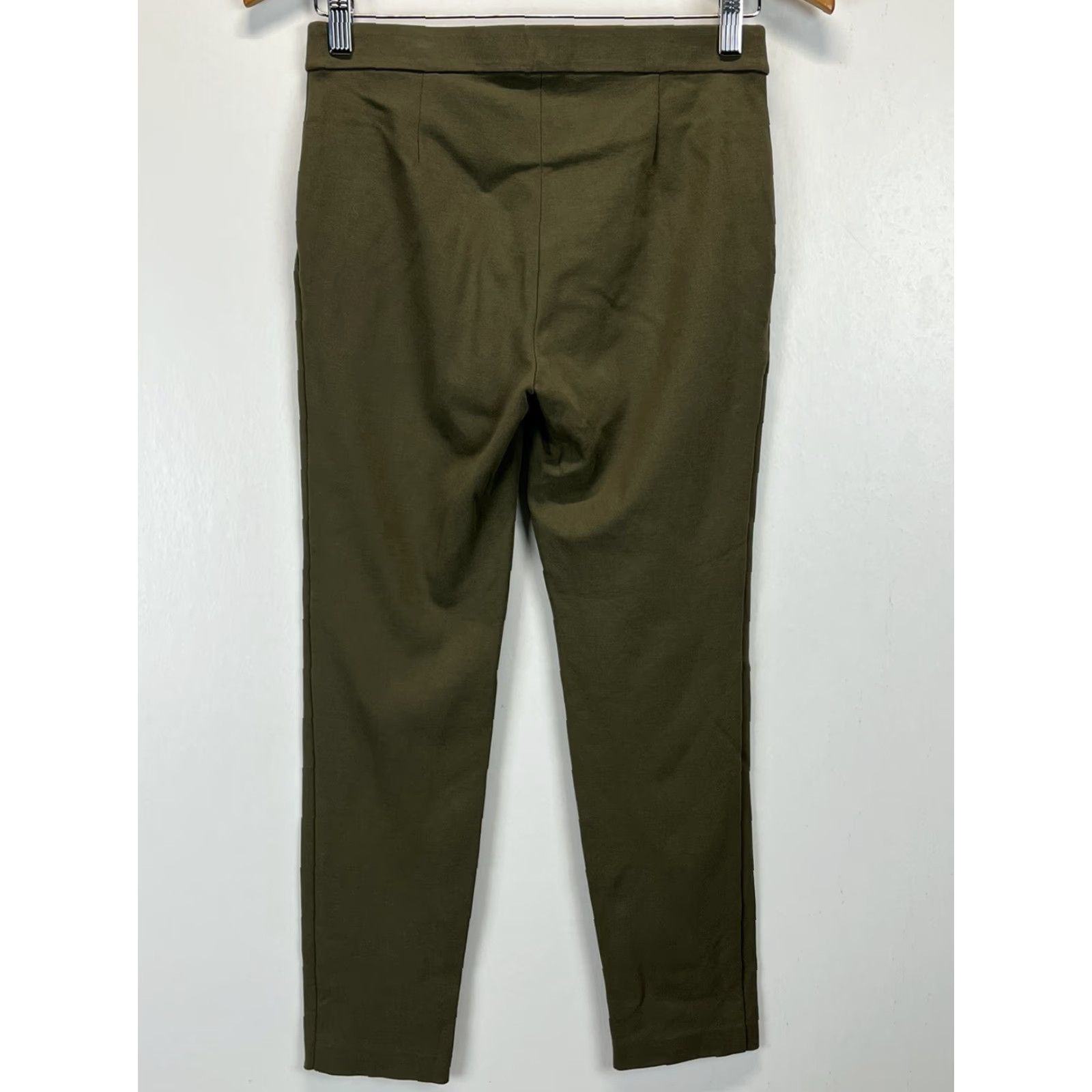 Theory THEORY Slim Stretch Pull-On Pants - Women - Size 2 - Olive Green - Pockets - Made in USA - Cropped Straight Leg Size 26" / US 2 / IT 38 - 2 Thumbnail