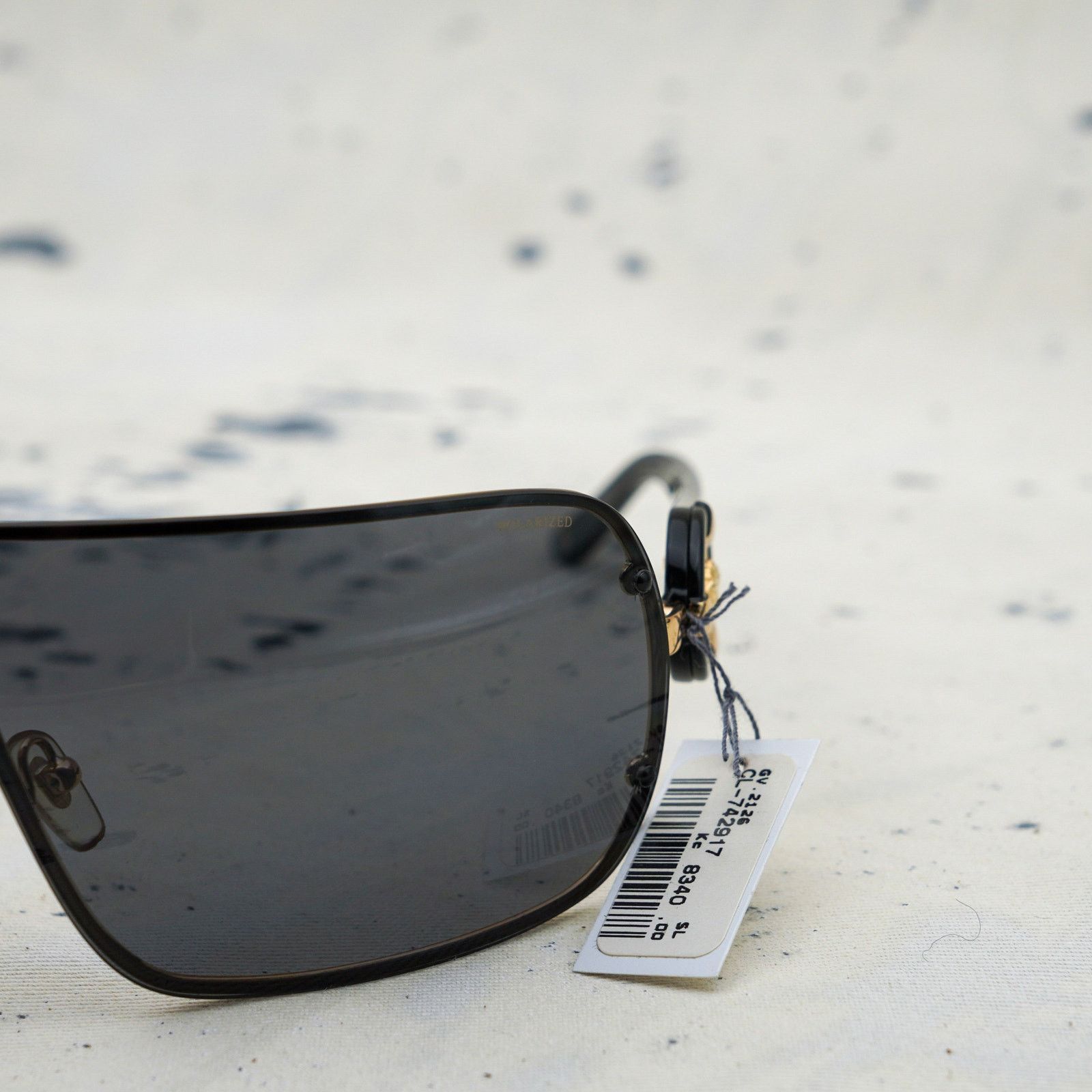 Versace mod 2126 gold medusa logo black shield sunglasses