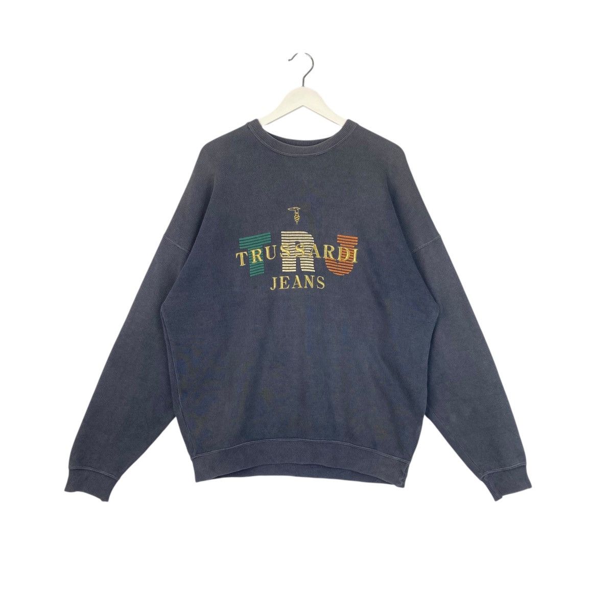 Vintage Vintage Trussardi Jeans Crewneck Sweatshirt Gray Size US L / EU 52-54 / 3 - 1 Thumbnail
