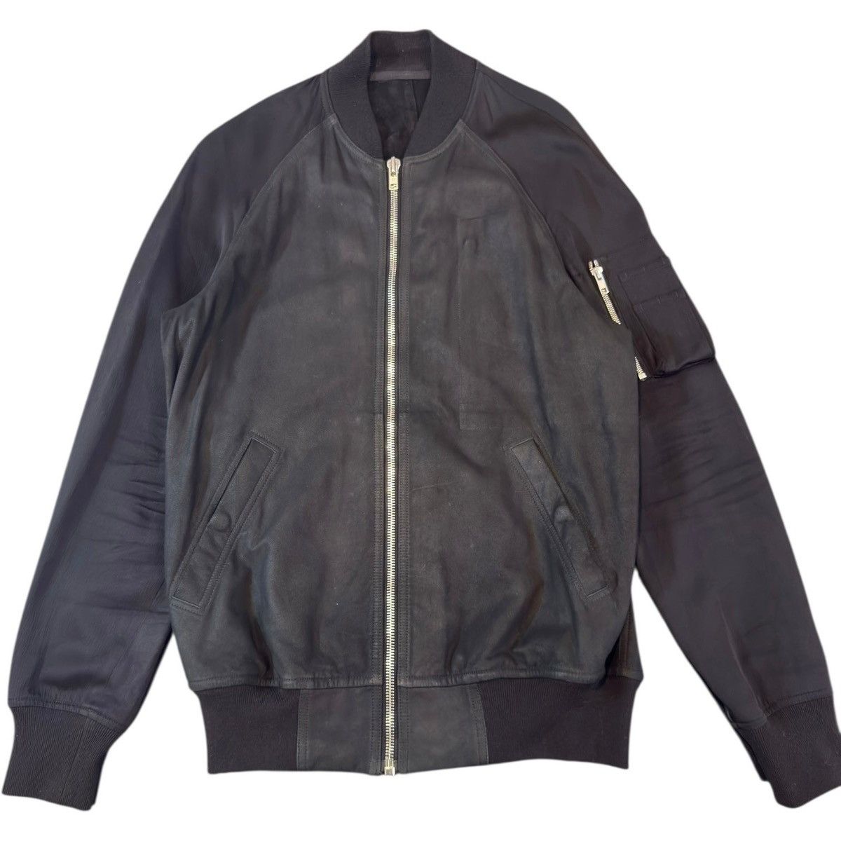 Rick Owens Rick Owens Spring 2016 Lambskin Raglan MA-1 Hybrid Bomber Size US L / EU 52-54 / 3 - 1 Thumbnail