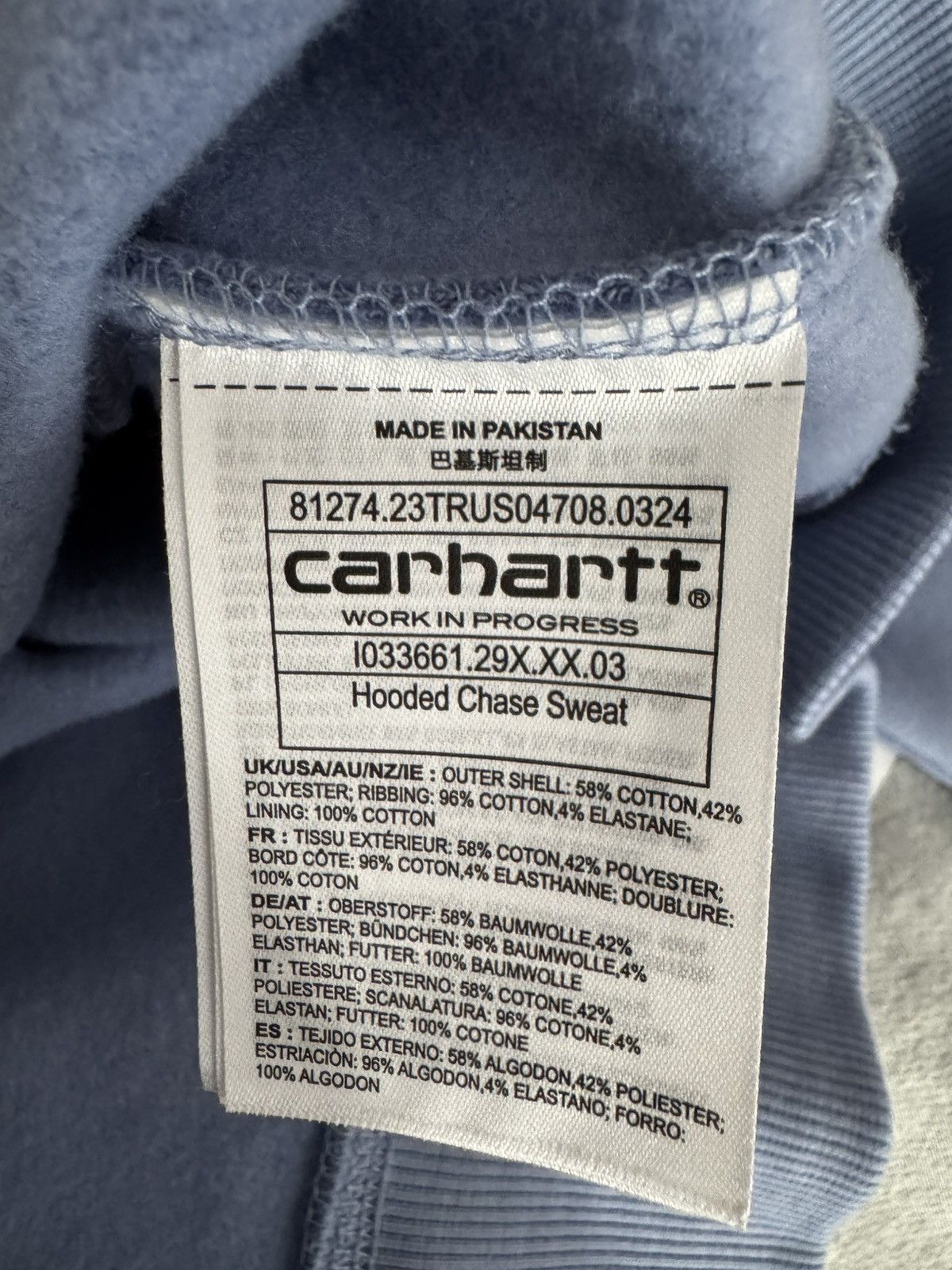 Carhartt Wip NWOT Carhartt baby blue chase hoodie size.XL Size US XL / EU 56 / 4 - 4 Thumbnail