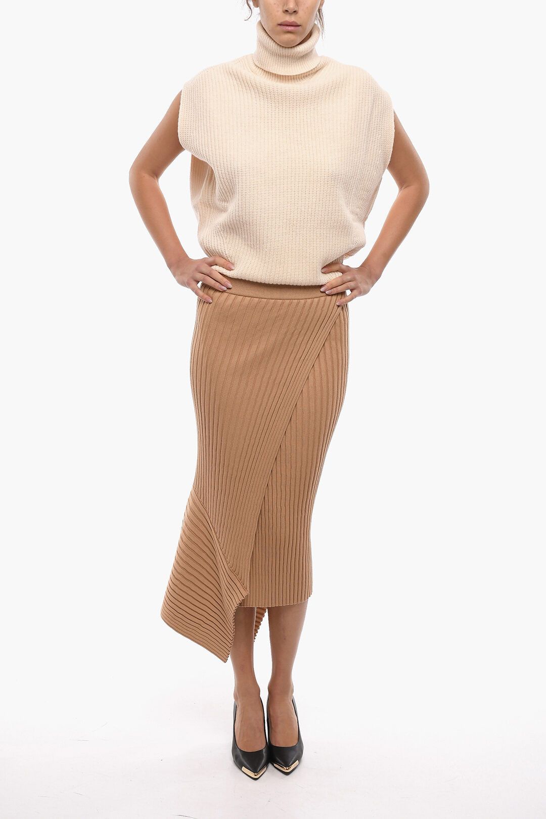 Stella McCartney og1mm0824 Skirt With Wide Slit in Brown Size 28" / US 6 / IT 42 - 4 Thumbnail