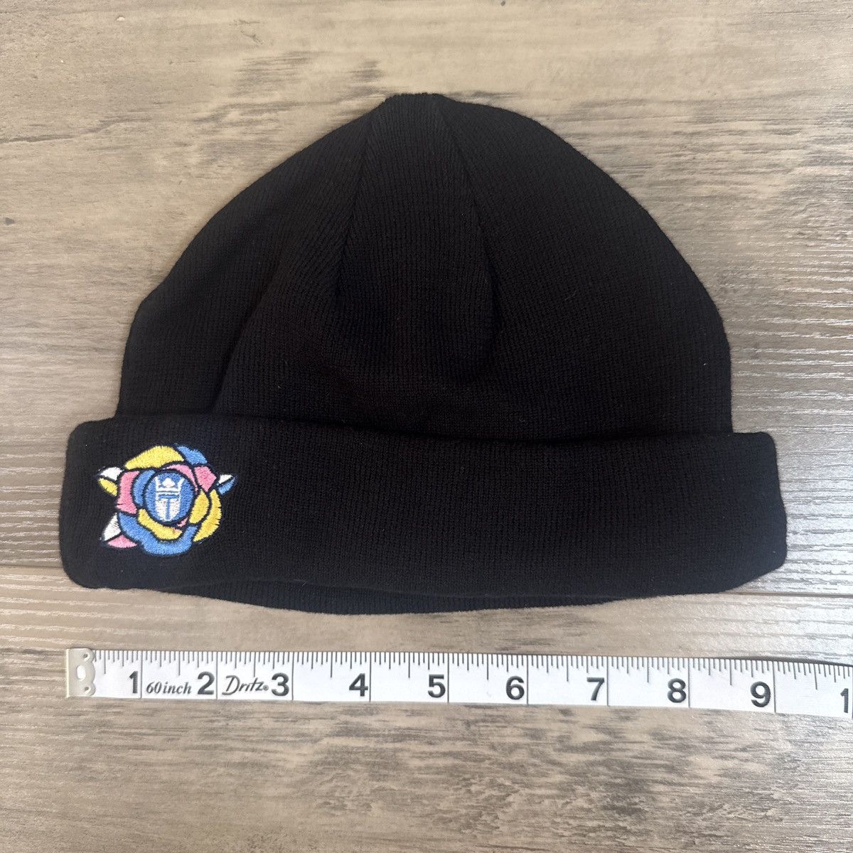 Other Teeqo Black Floral Logo Beanie Size ONE SIZE - 4 Thumbnail