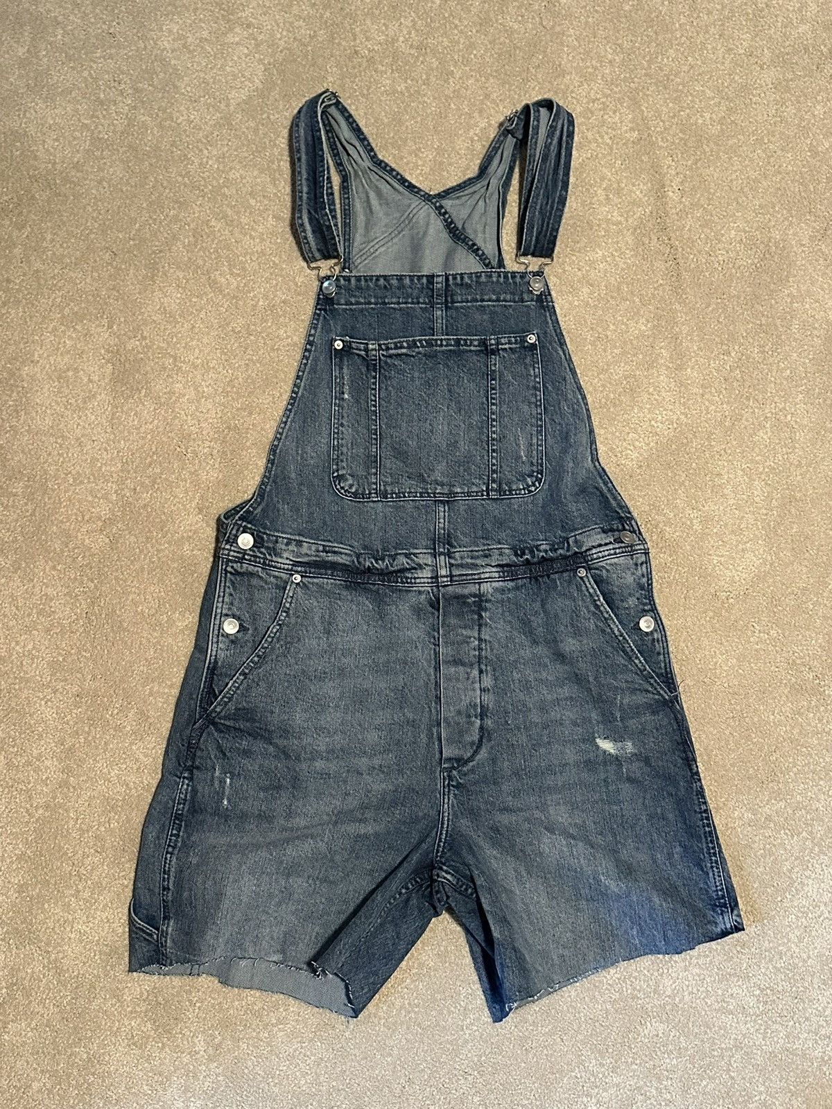 Dickies Cutoff Denim Overalls Jean Shorts Size US 32 / EU 48 - 1 Thumbnail