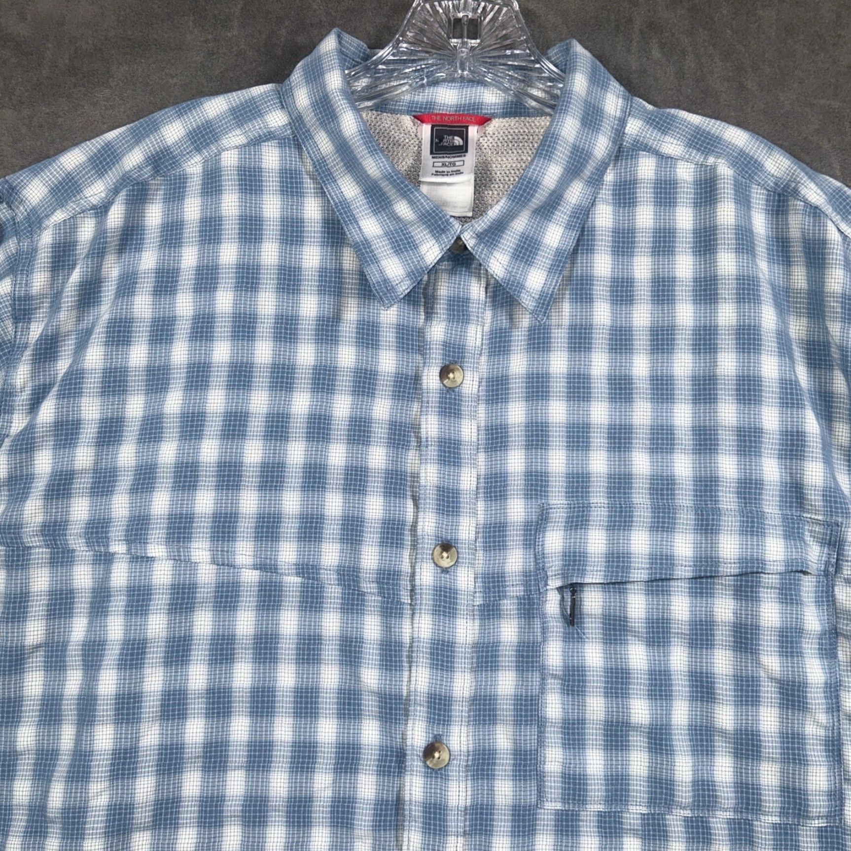 The North Face VINTAGE The North Face Long Sleeve Camp Shirt XL Vented Button Up Hiking Fishing Blue Size US XL / EU 56 / 4 - 2 Thumbnail
