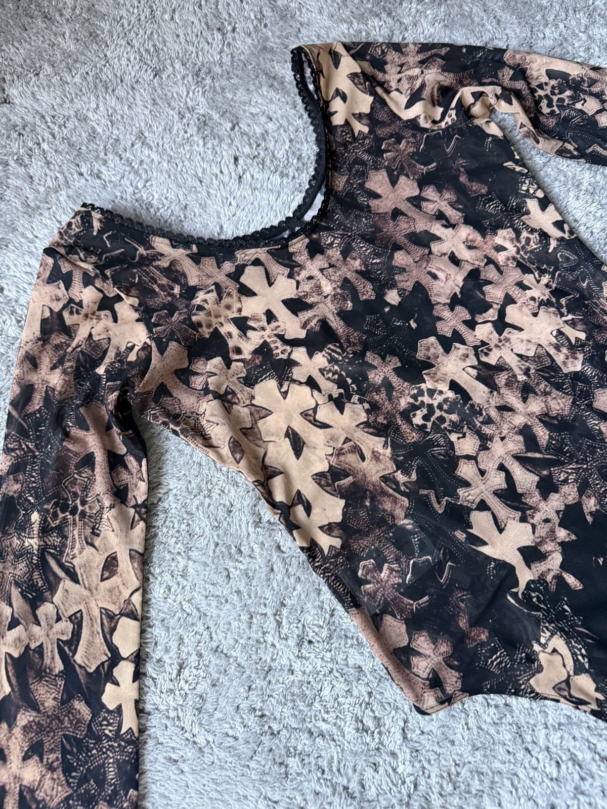 Chrome Hearts Chrome Hearts cross print mesh body & skirt Size S / US 4 / IT 40 - 7 Thumbnail