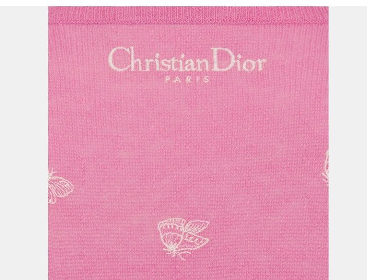 Dior o1w1db10225 414S44 Short-Sleeved Sweater in Pink & White Size XS / US 0-2 / IT 36-38 - 4 Thumbnail
