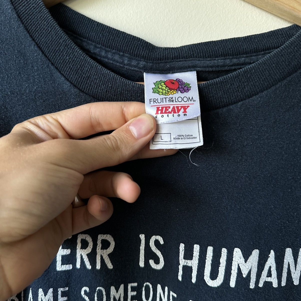 Vintage Vintage Funny 00s Human Error Black Faded Slogan Shirt Size US L / EU 52-54 / 3 - 4 Thumbnail
